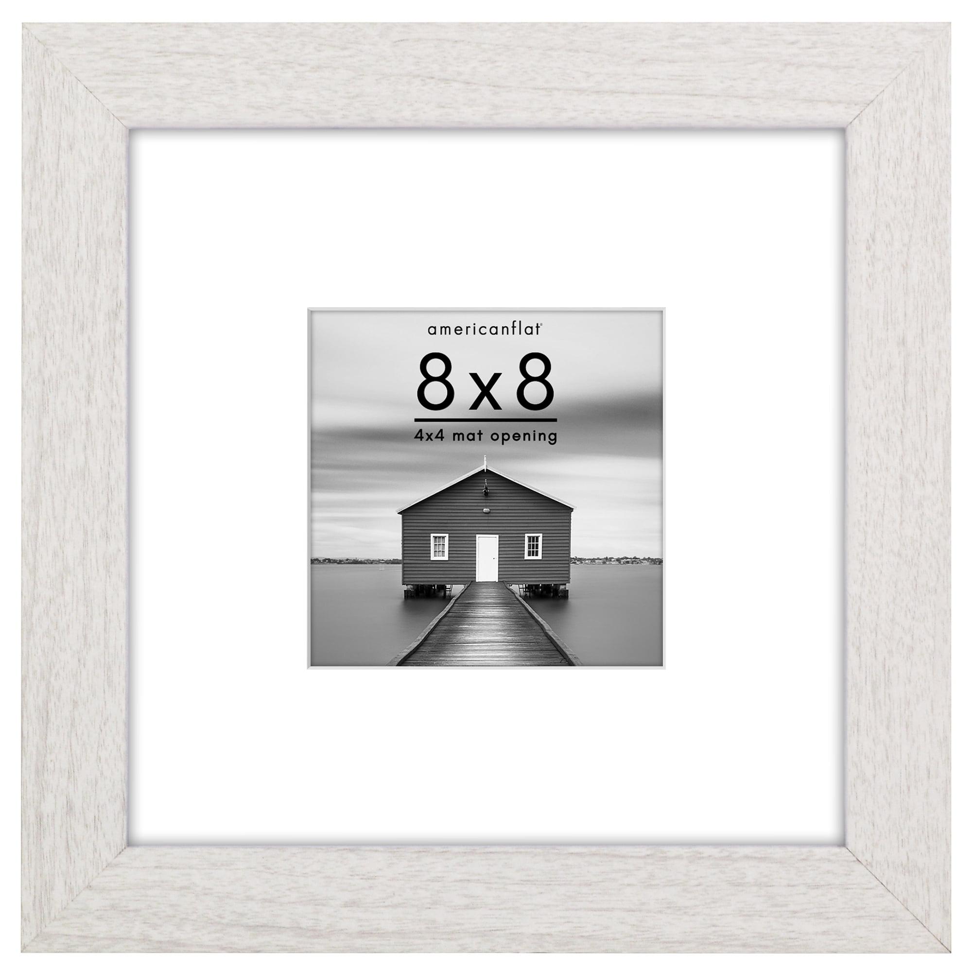 Americanflat Americanflat Picture Frame - Frame with Mat - Wide Molding - Shatter-Resistant Glass