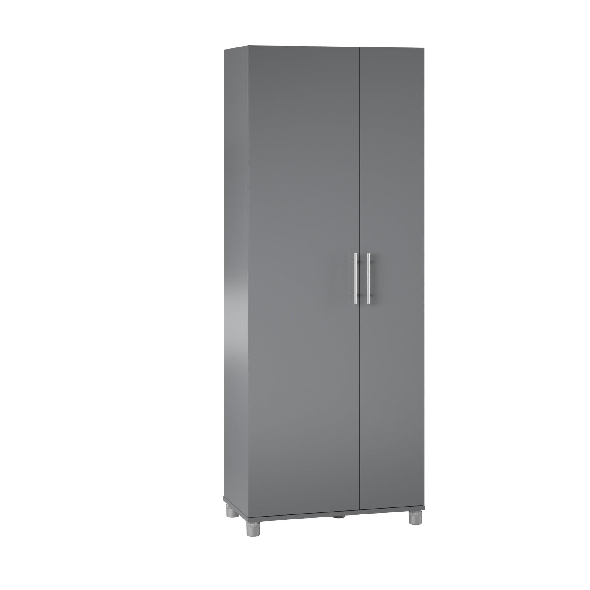 Camberly Tall Asymmetrical Freestanding Office Cabinet, Gray