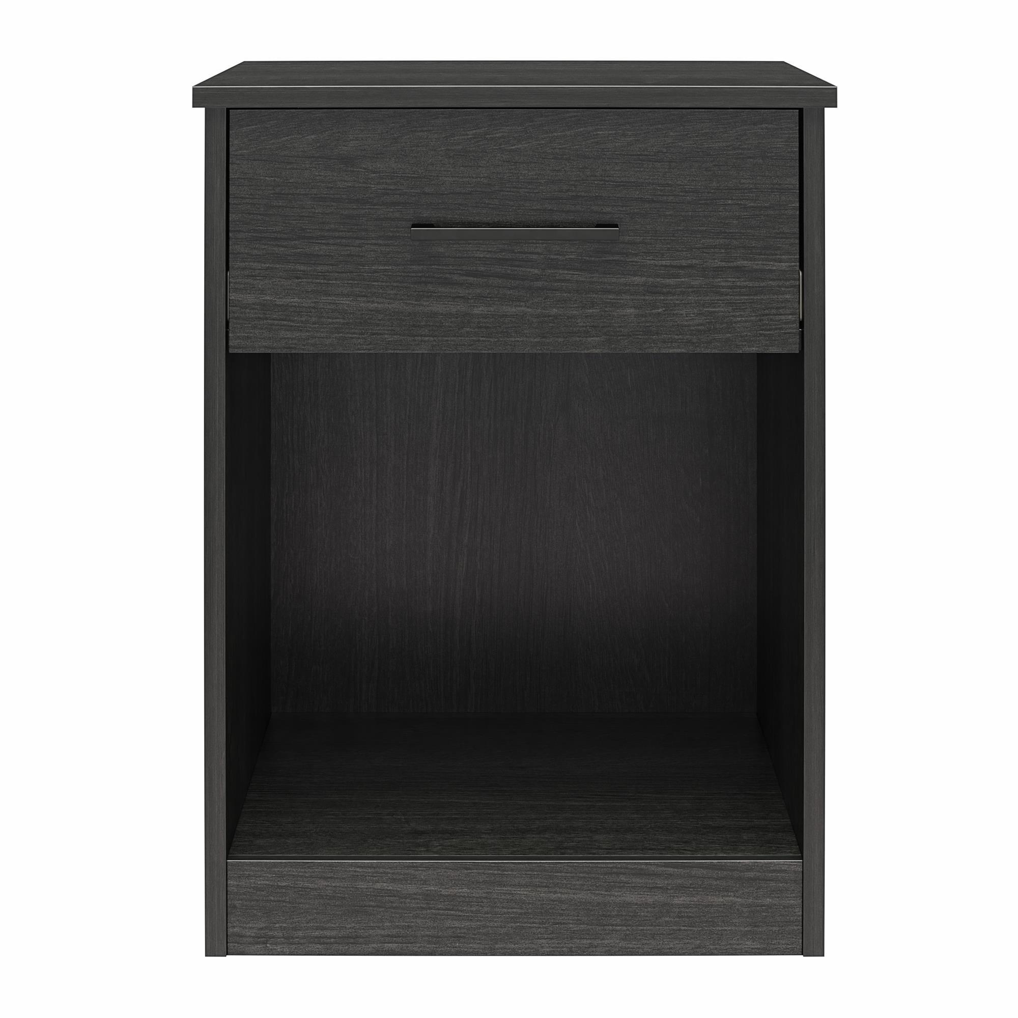 Ameriwood Home BrEZ Build Collection Pearce Nightstand with Drawer, Black Oak