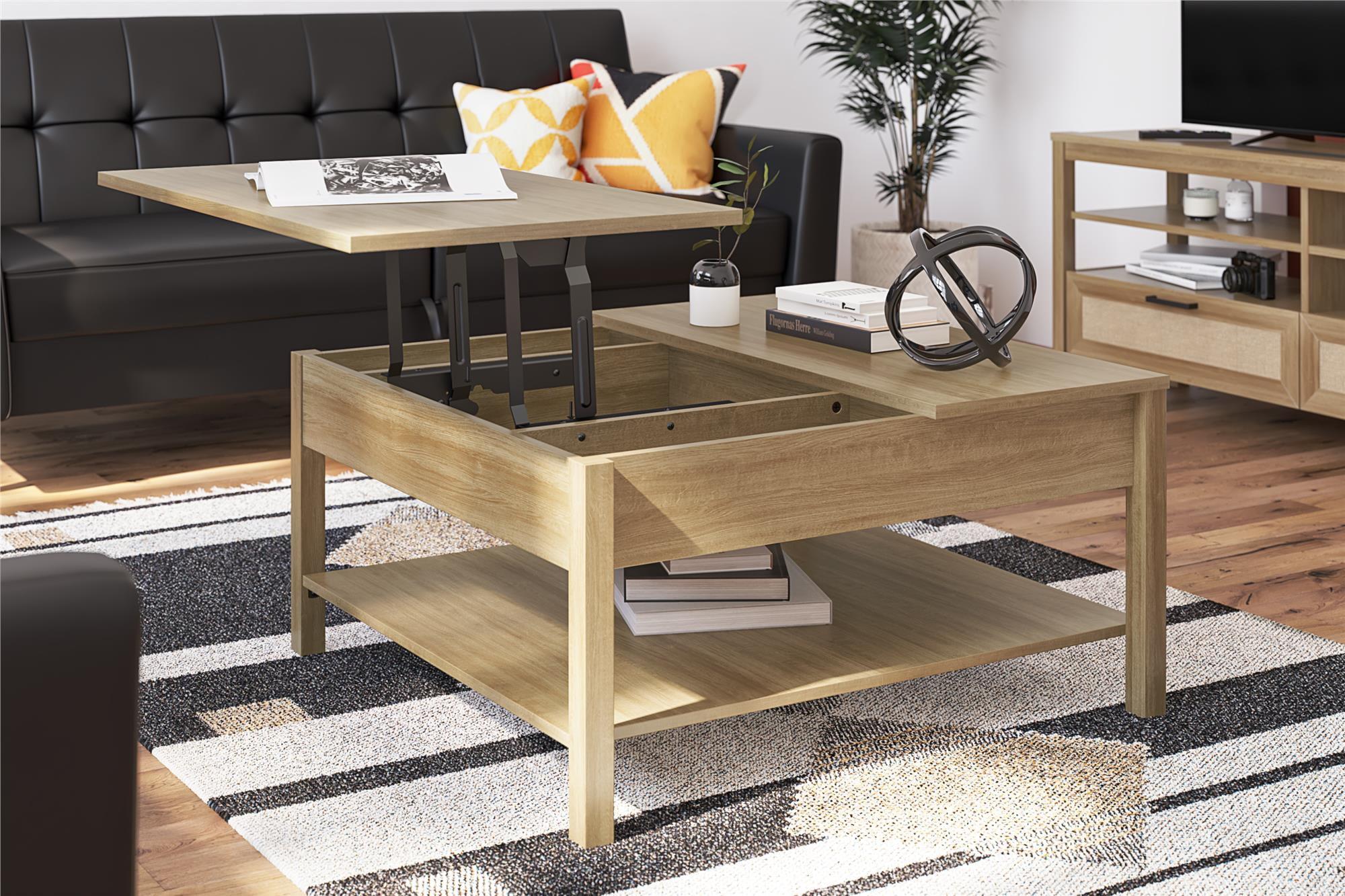 Ameriwood Home Wimberly Lift Top Coffee Table, Natural