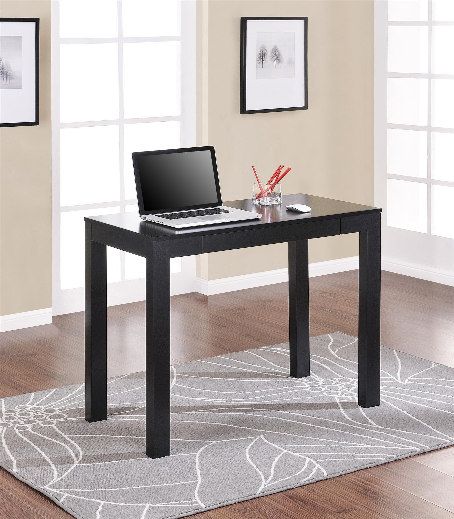 Sleek Minimalist Black Parsons Desk with Storage Drawer