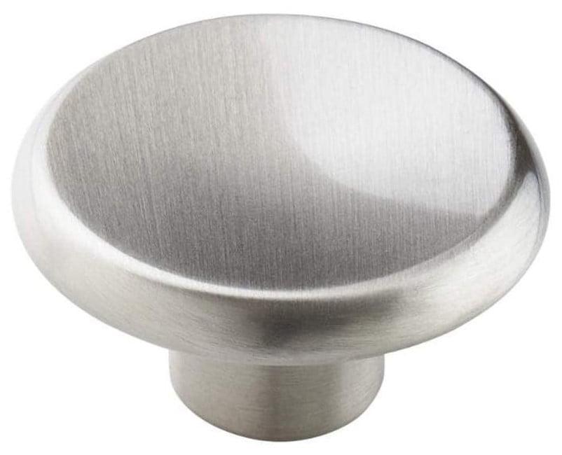 Satin Nickel Round Cabinet Knob with Mounting Hardware