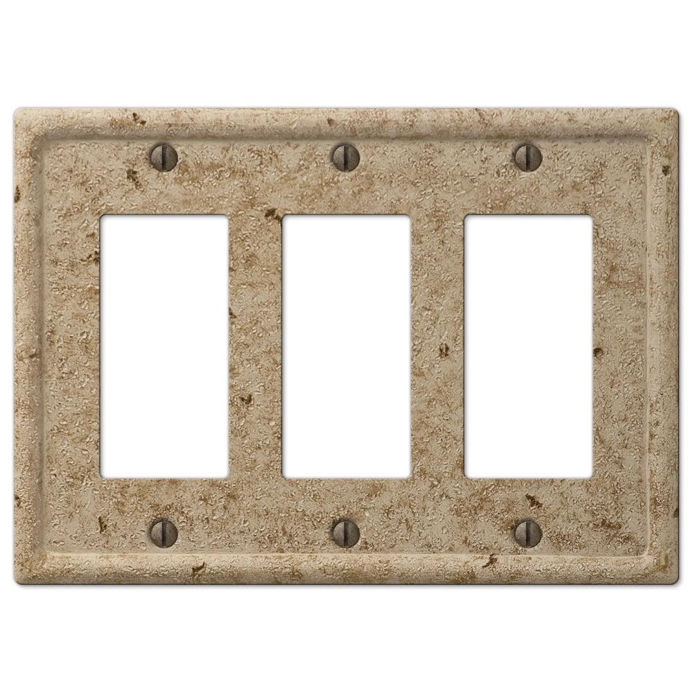 Noce Faux Stone Triple Rocker Wall Plate