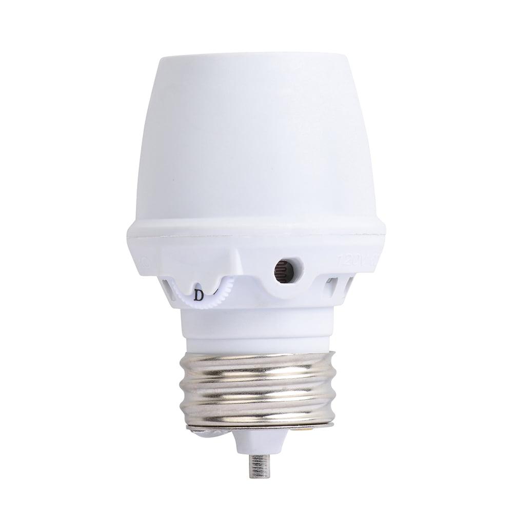 White Programmable Photoelectric Light Control Socket