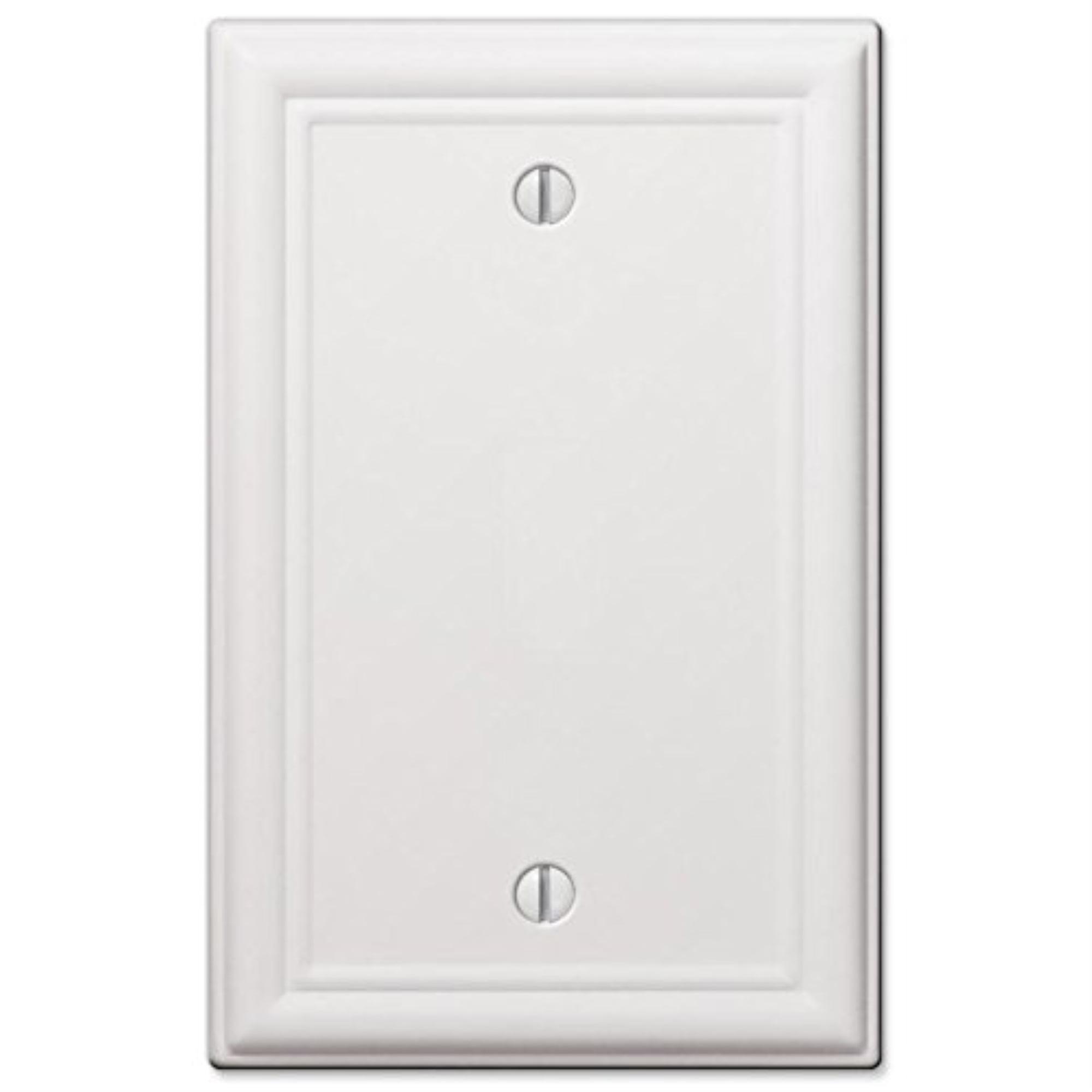 Amerelle Chelsea White Steel 1-Gang Blank Wall Plate