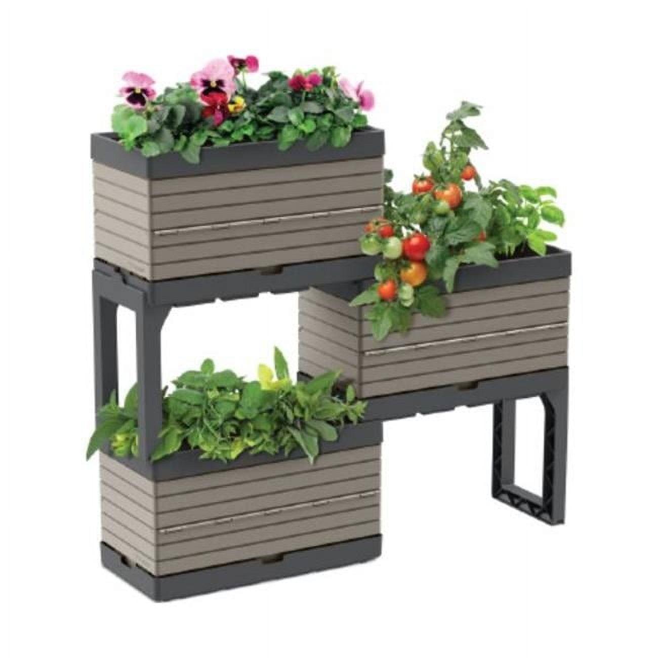 Southern Patio FlexSpace Tiered Modular Grey Raised Garden Bed Planter - Southern Patio