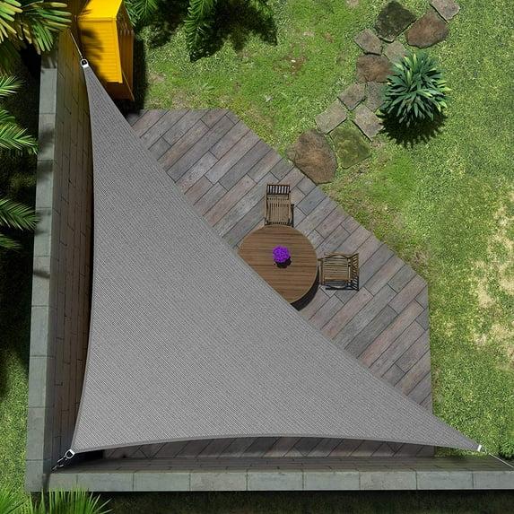 Amgo 12' x 12' x 17' Grey Right Triangle Sun Shade Sail Outdoor Canopy Awning UPF50+ AGTAPT8, 95% UV Blockage, Water & Air Permeable, Commercial Standard Heavy Duty (We Make Custom Size)