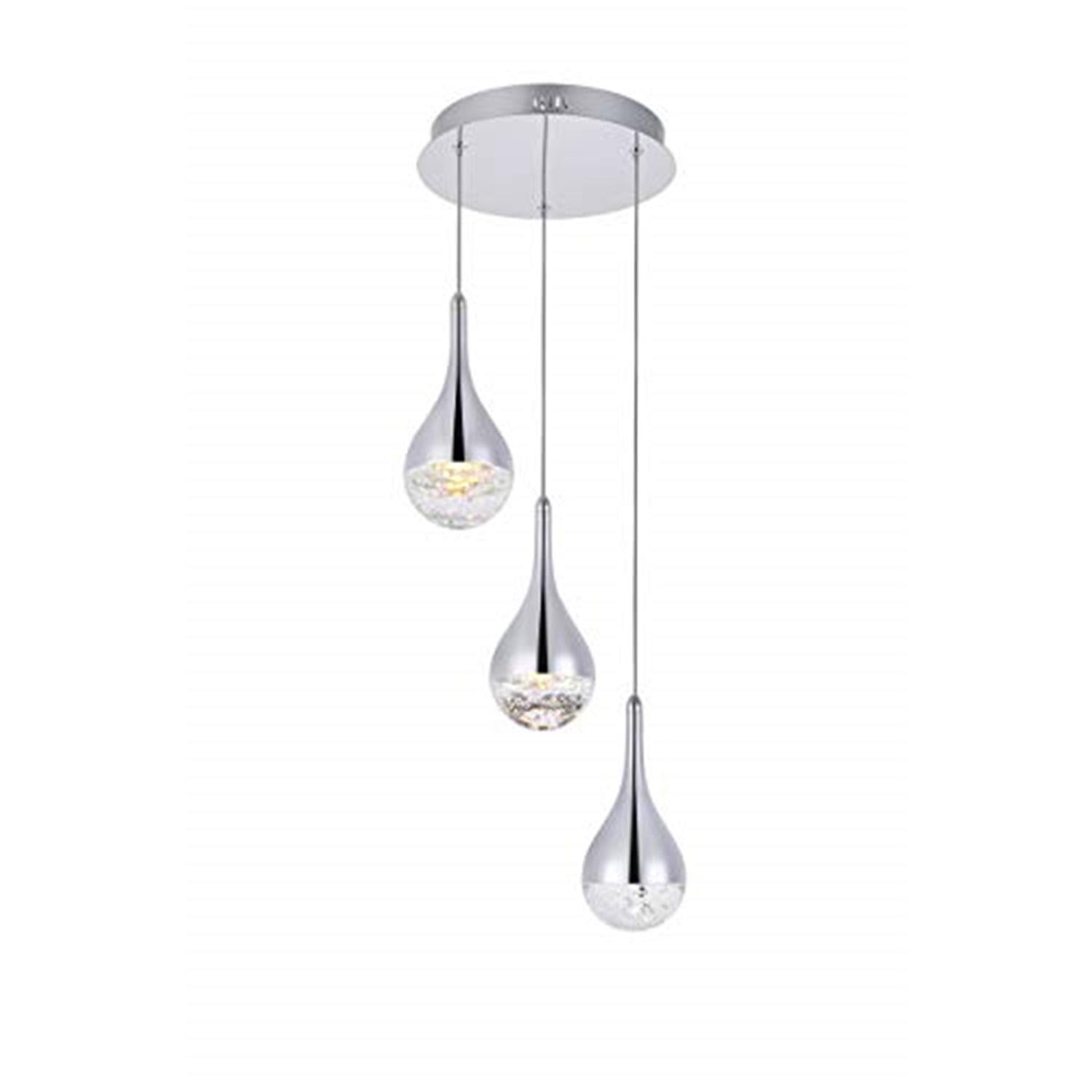 Modern Elegance 3-Light LED Crystal Chandelier with Chrome Finish