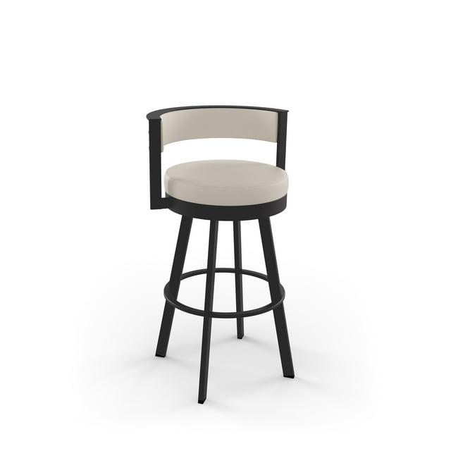 26" Browser Swivel Counter Height Barstool with Upholstered Seat Beige - Amisco