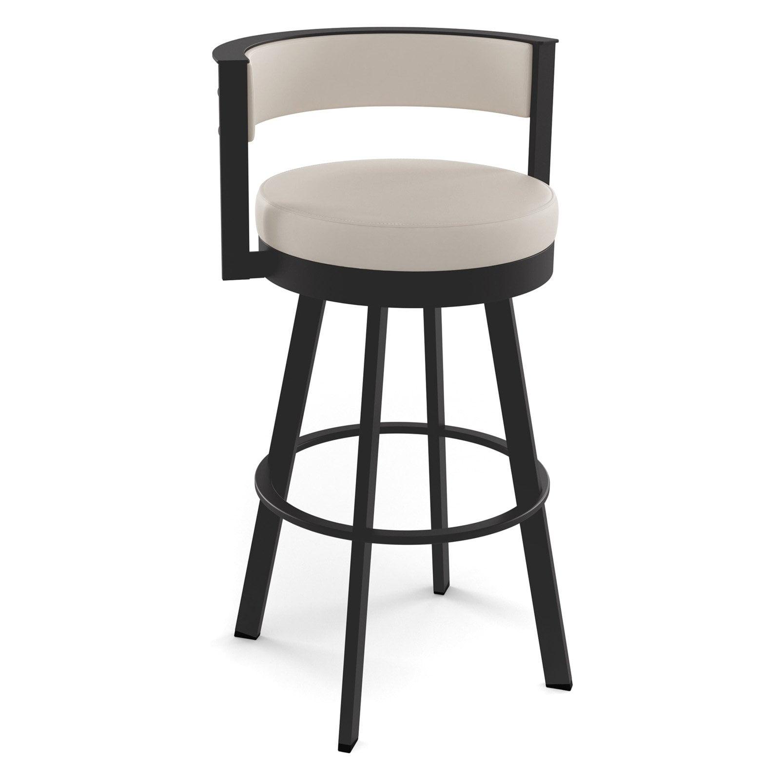 30" Browser Counter Height Barstool with Upholstered Seat Beige - Amisco