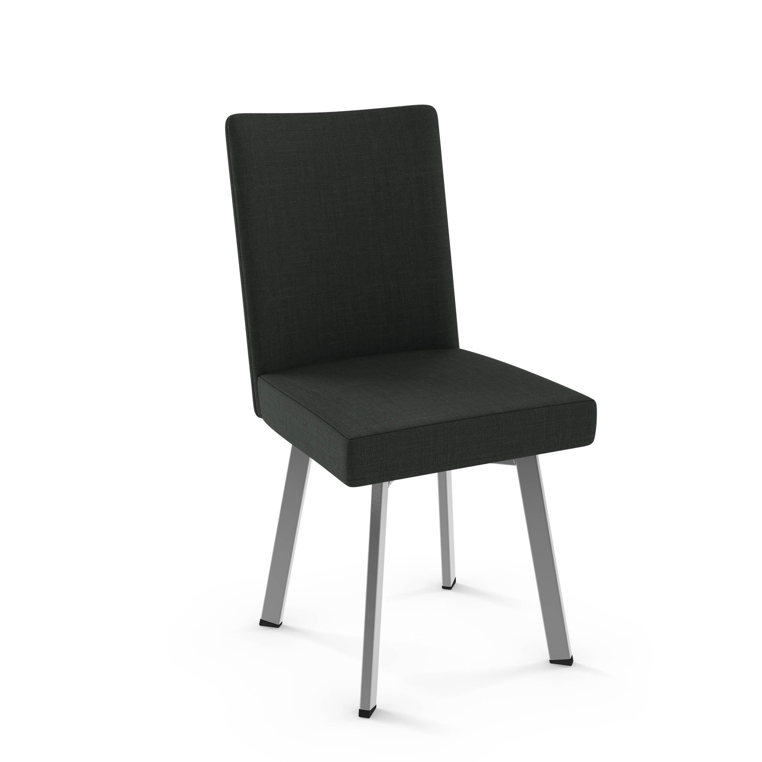 Amisco Elmira Dining Chair - Black Polyester / Metallic Grey Metal