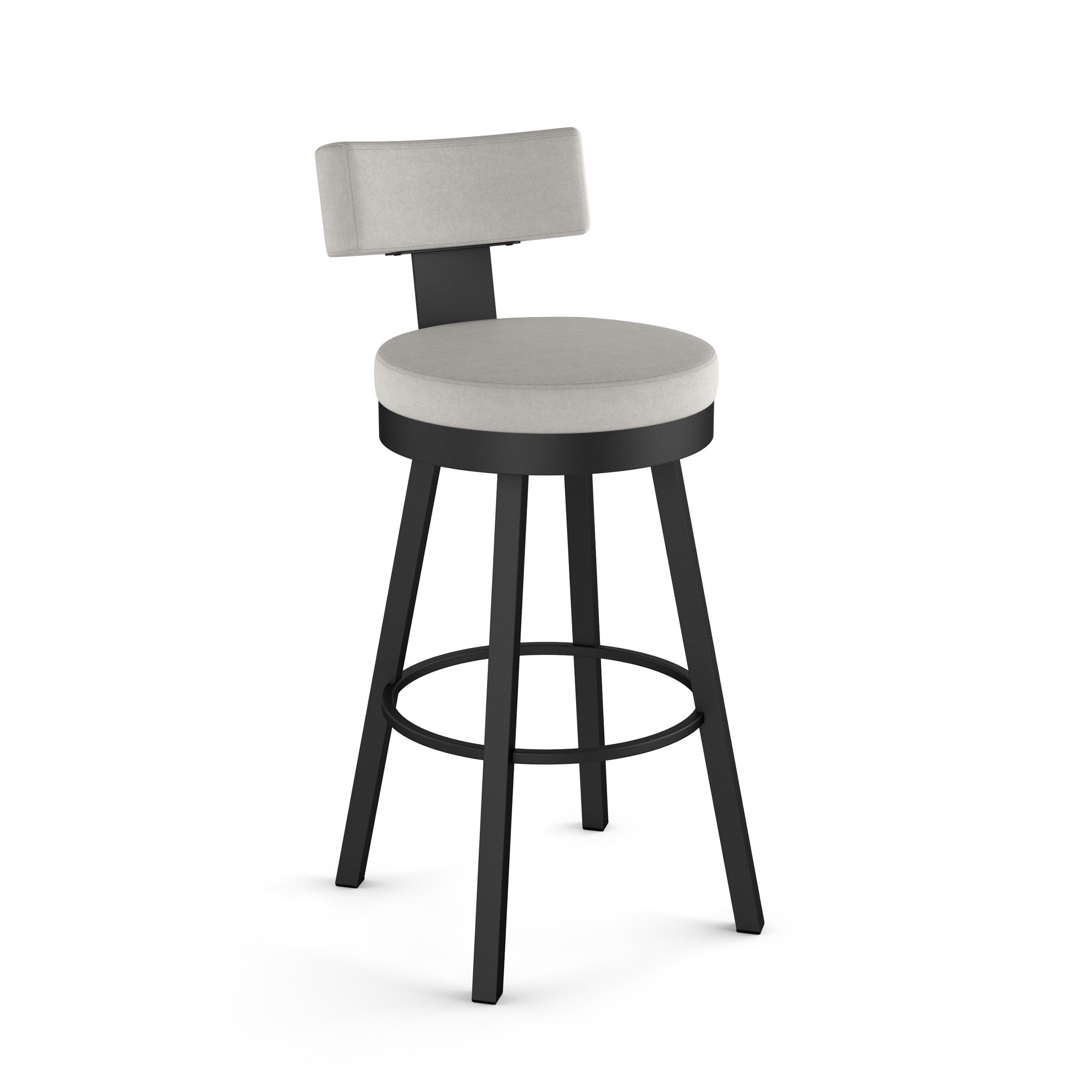 Amisco Morgan Upholstered Barstool: 360 Swivel, 30" Height, Steel Frame, Polyurethane, Spot Clean