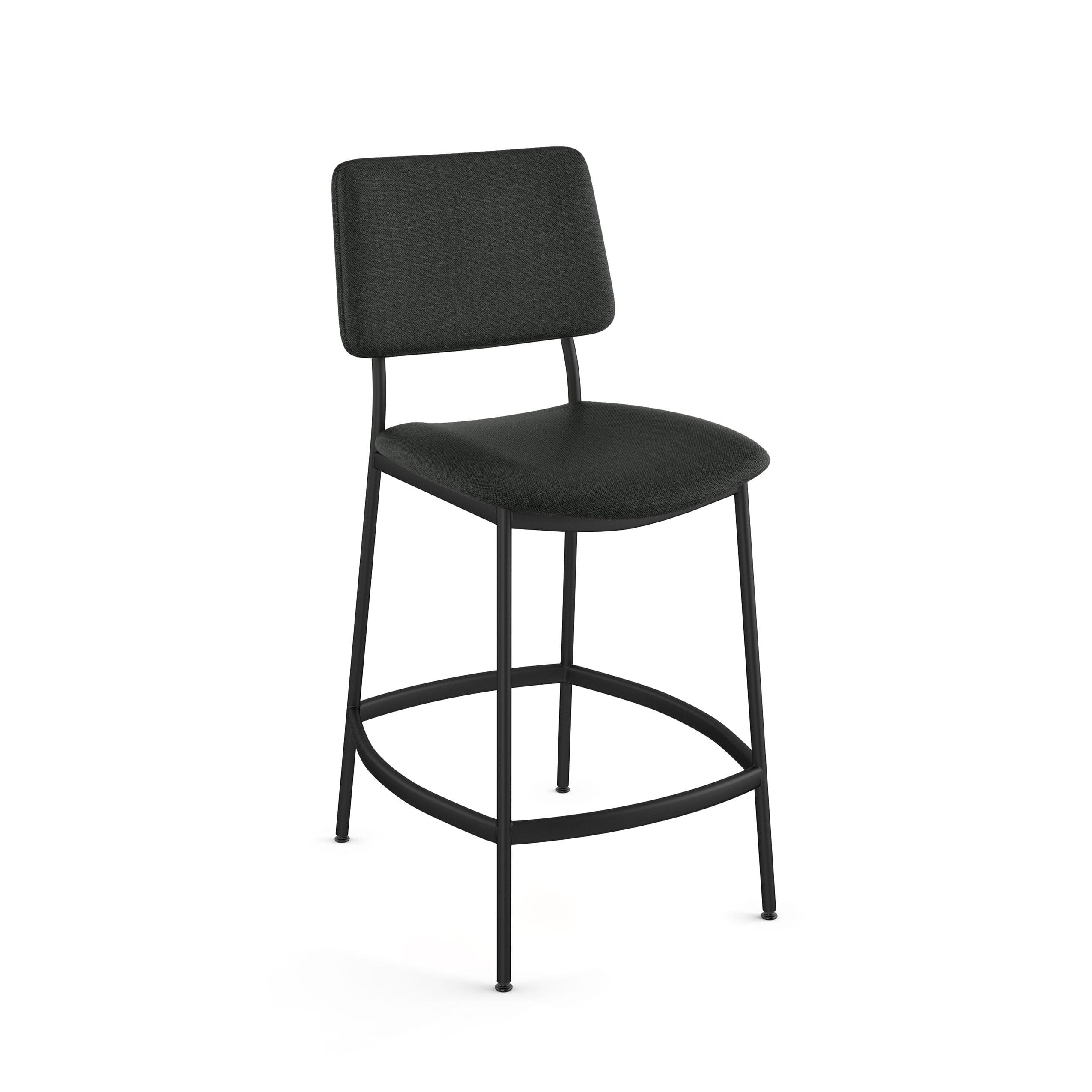 Sullivan Chic 26'' Black Metal Counter Stool with Polyester Seat