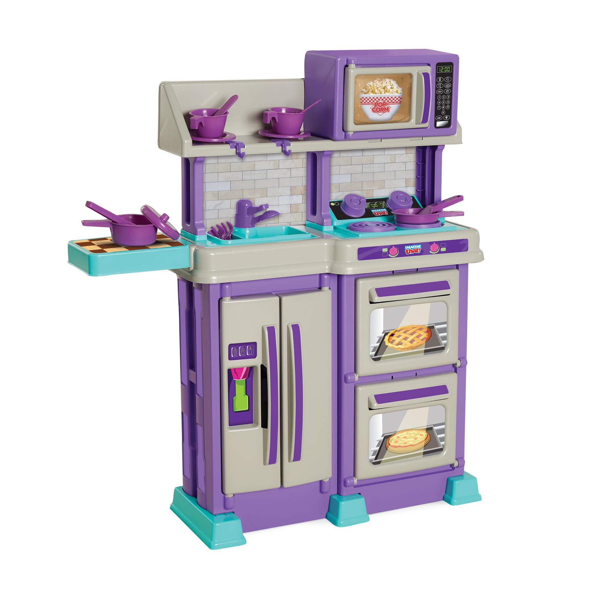 Purple and Gray Plastic Little Chef Kitchen Play Set