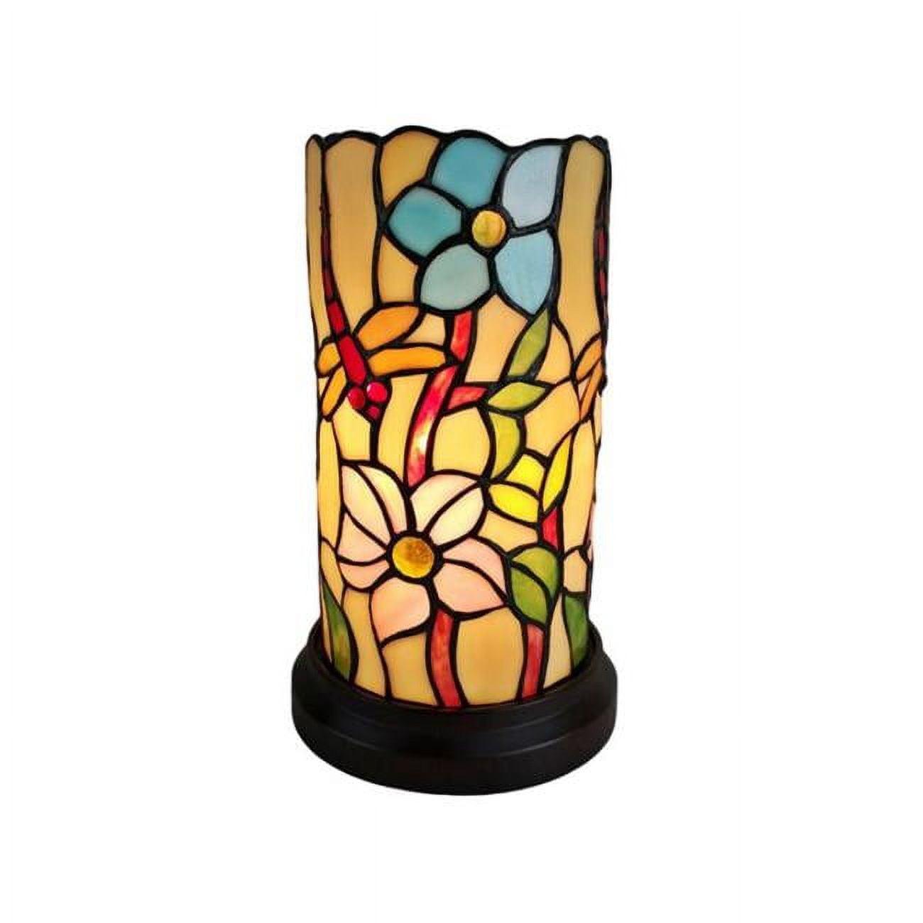 Amora Lighting Tiffany Style Dragonfly Hand-Crafted Mini Table Lamp 10 Inch Tall