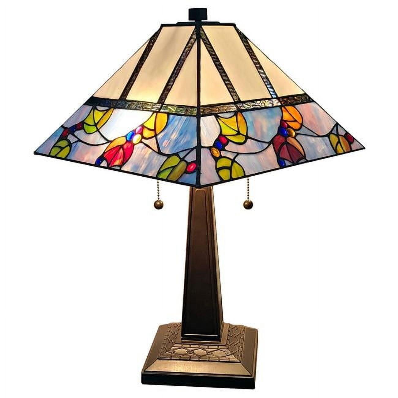 22" Multicolored Stained Glass Tiffany Style Table Lamp