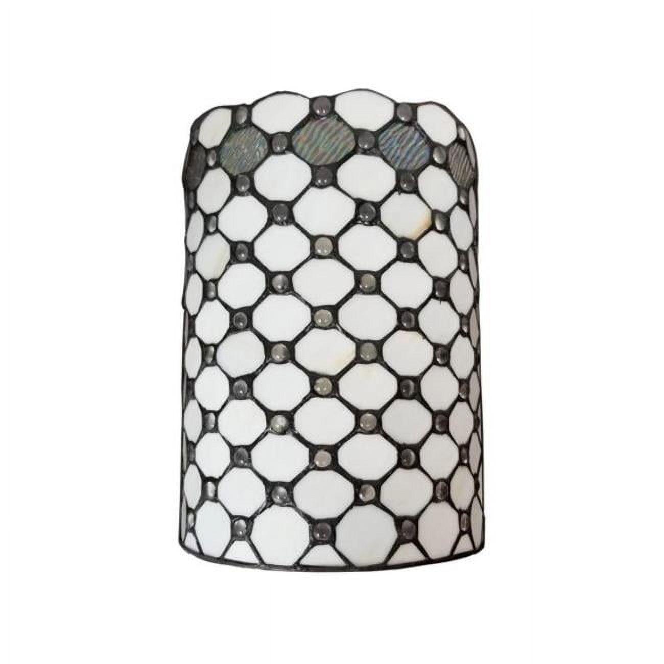 Tiffany Style White Jeweled Stained Glass Wall Sconce