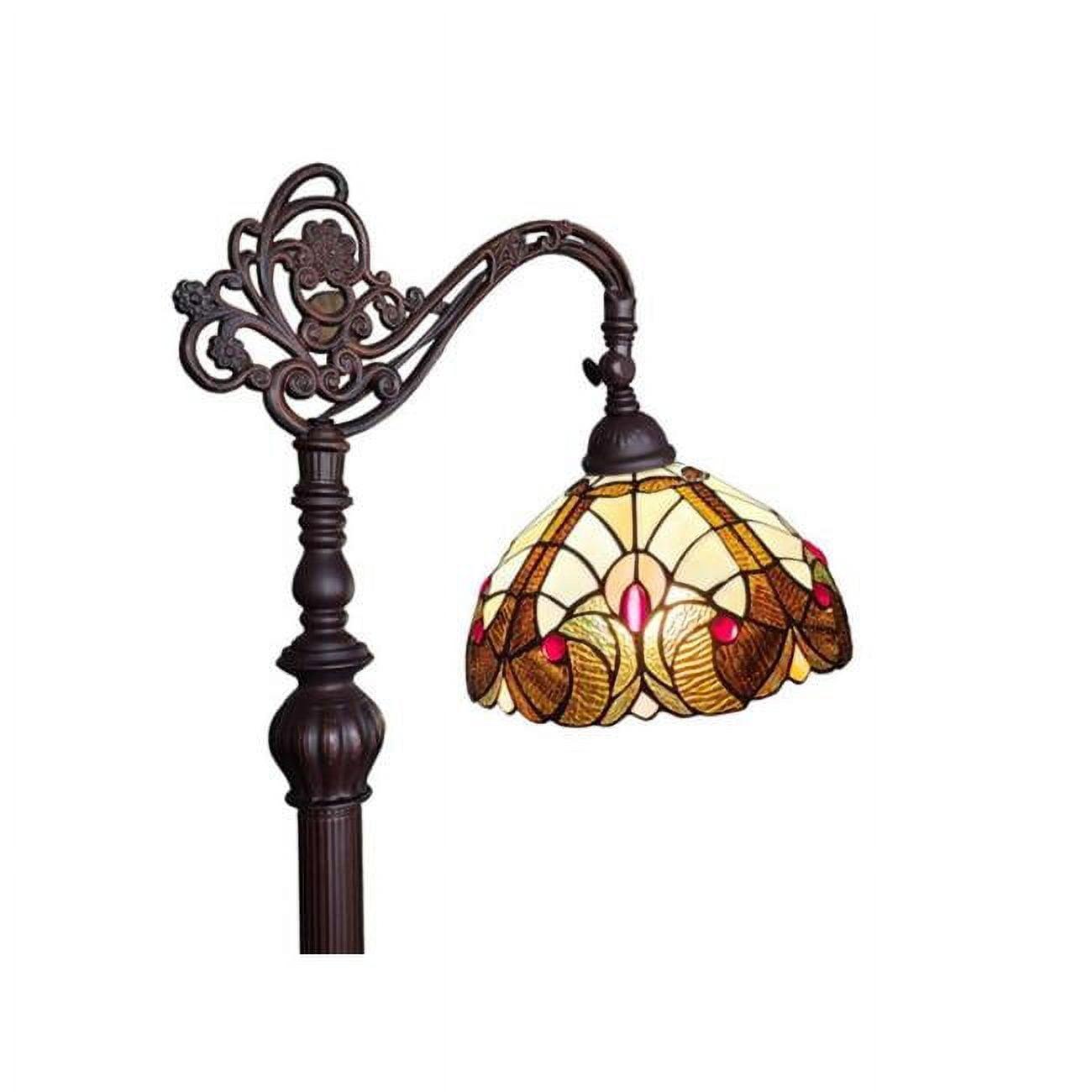 Amora 62" Arched Tiffany Style Stained Glass Floor Lamp