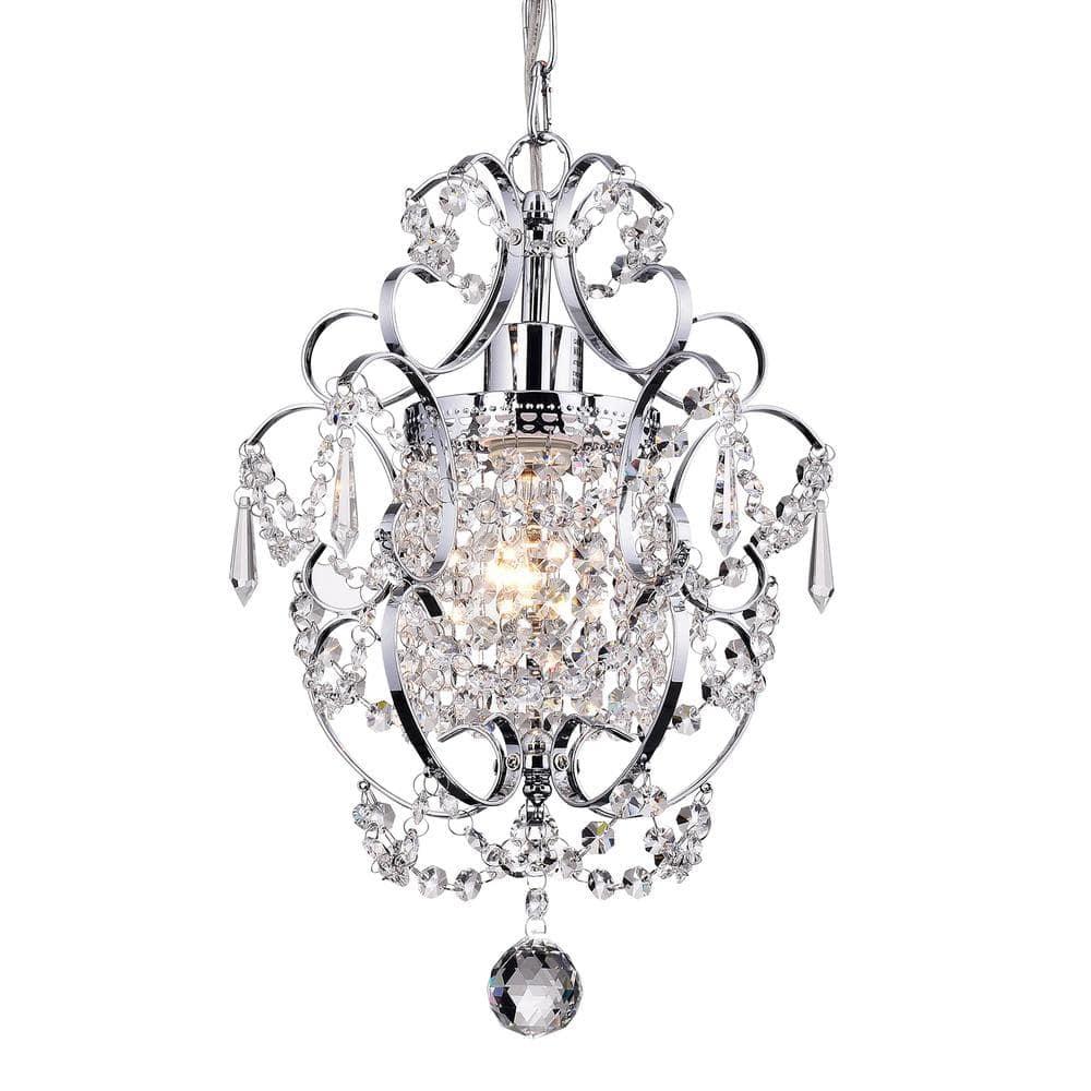 Amorette Chrome Mini Chandelier with Crystal Accents