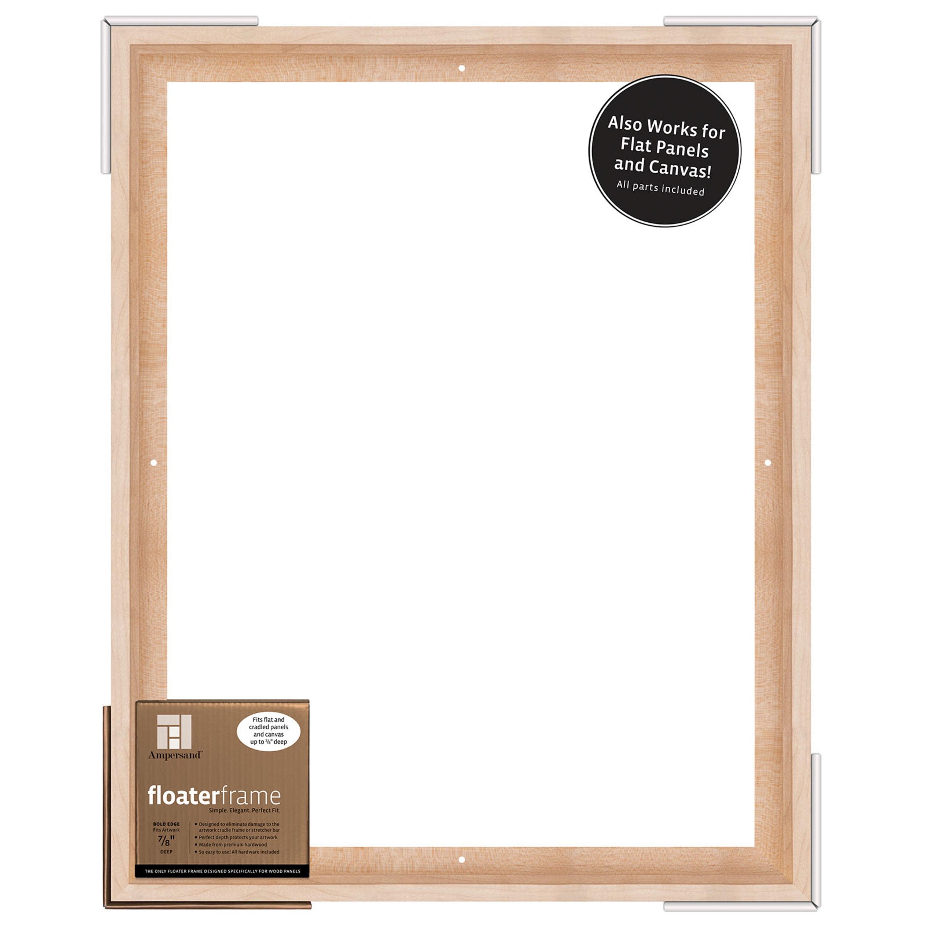 Elegant White Wood Floating Frame for 16" x 20" Artwork