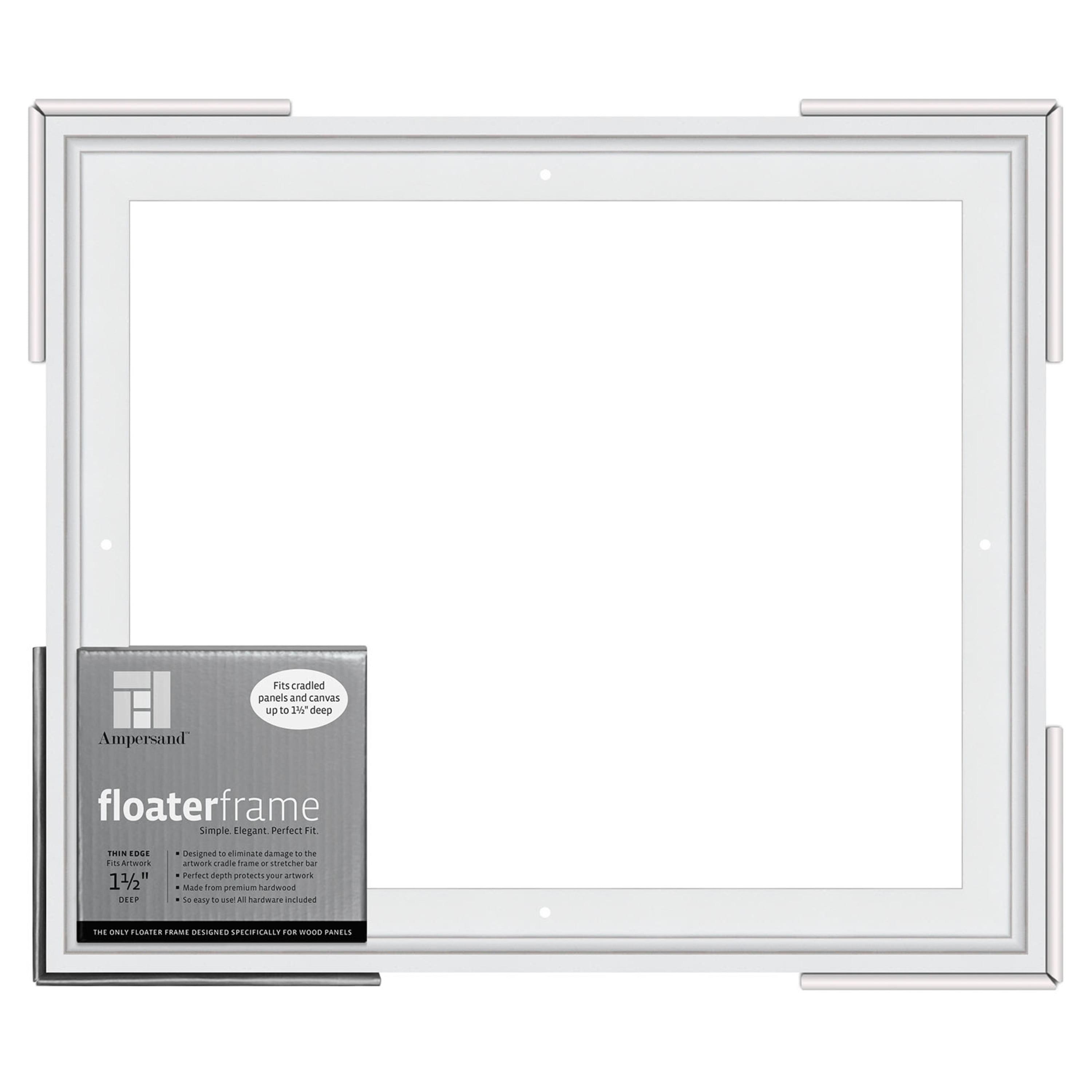 Elegant White Wood Floater Frame 11"x14" for Artwork Display