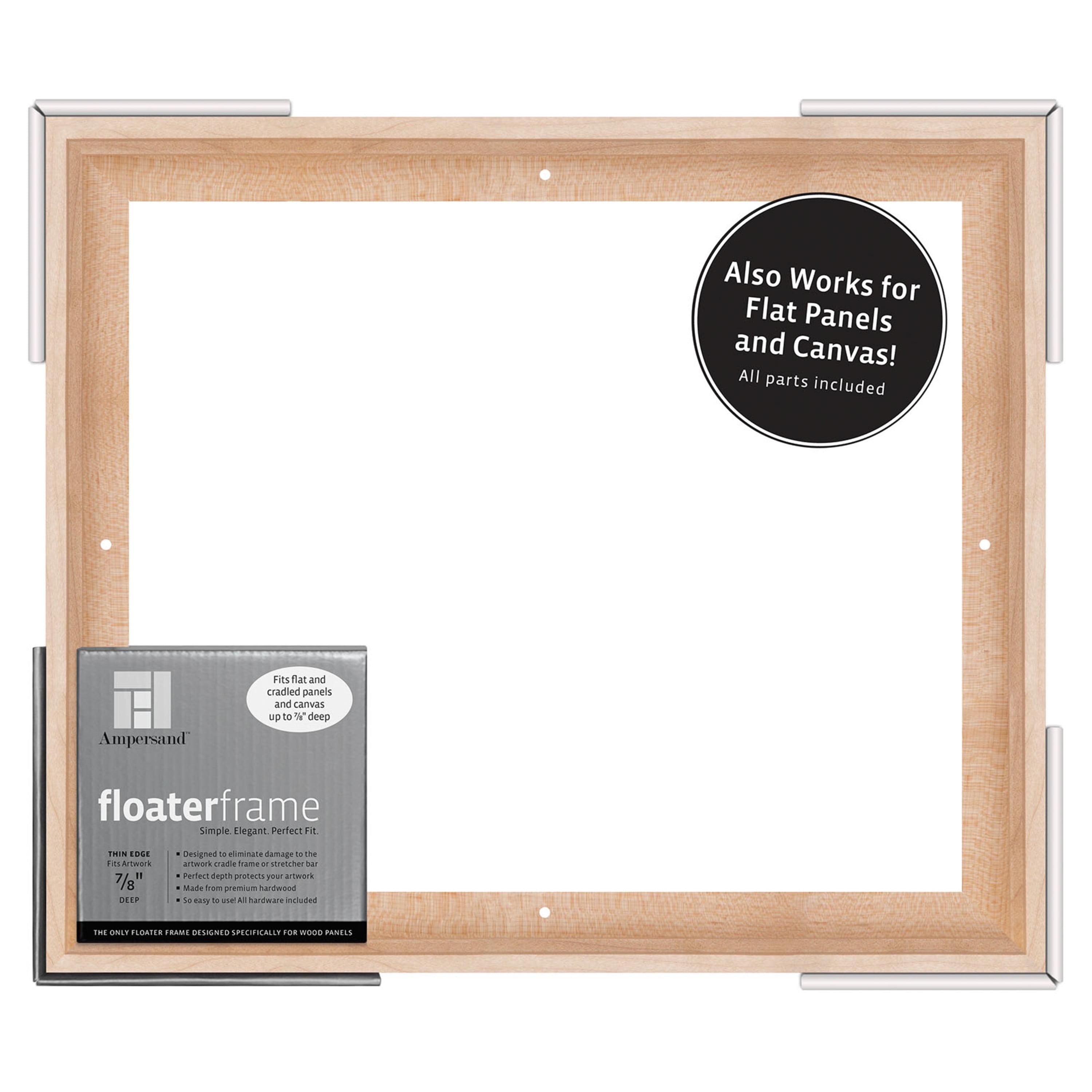 Ampersand Art Floaterframes Thin Edge (1/4" Face) 1-1/4" Frame Profile for 7/8" Deep Artwork 11" x 14" Maple