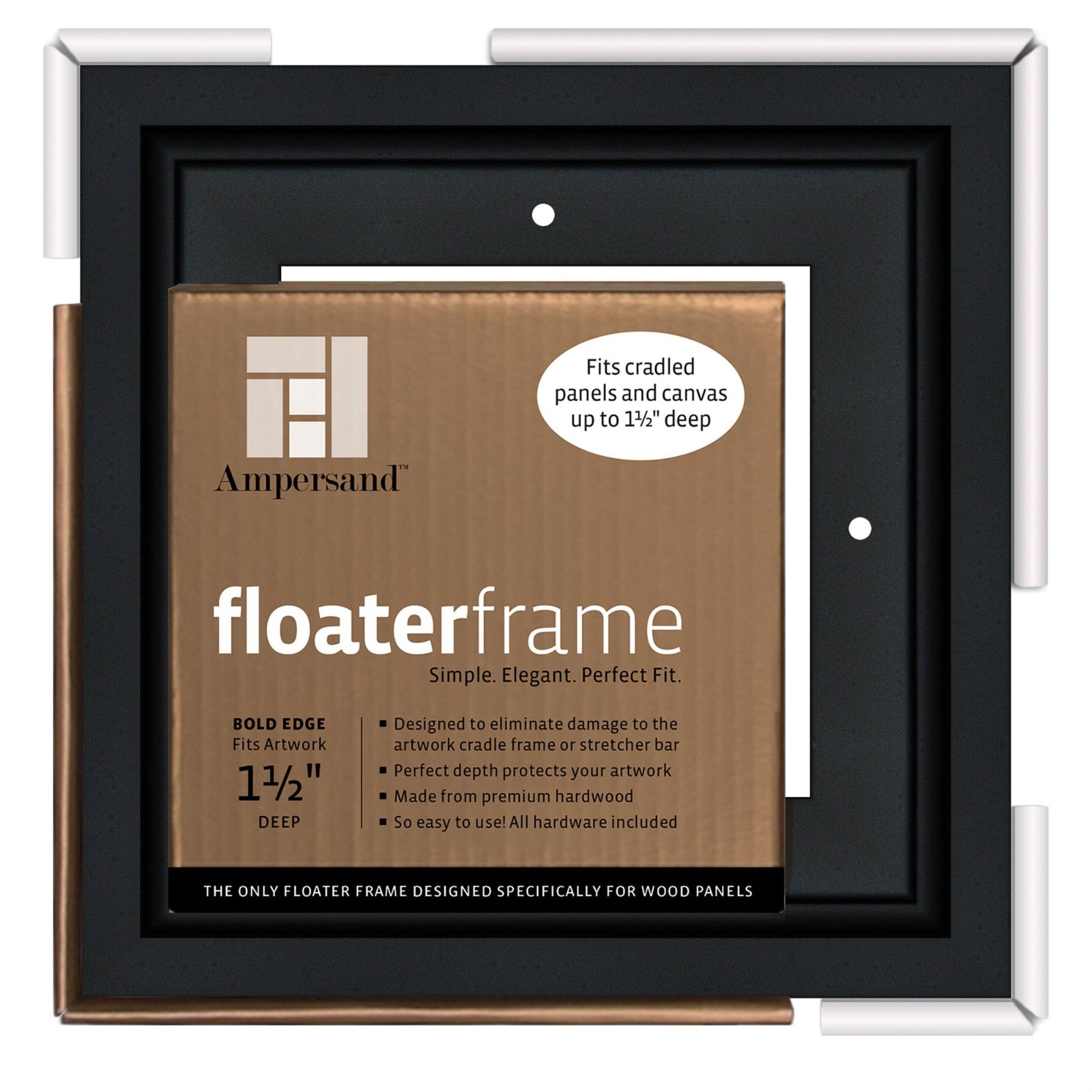 Black Hardwood Floating Frame for 6" x 6" Artwork