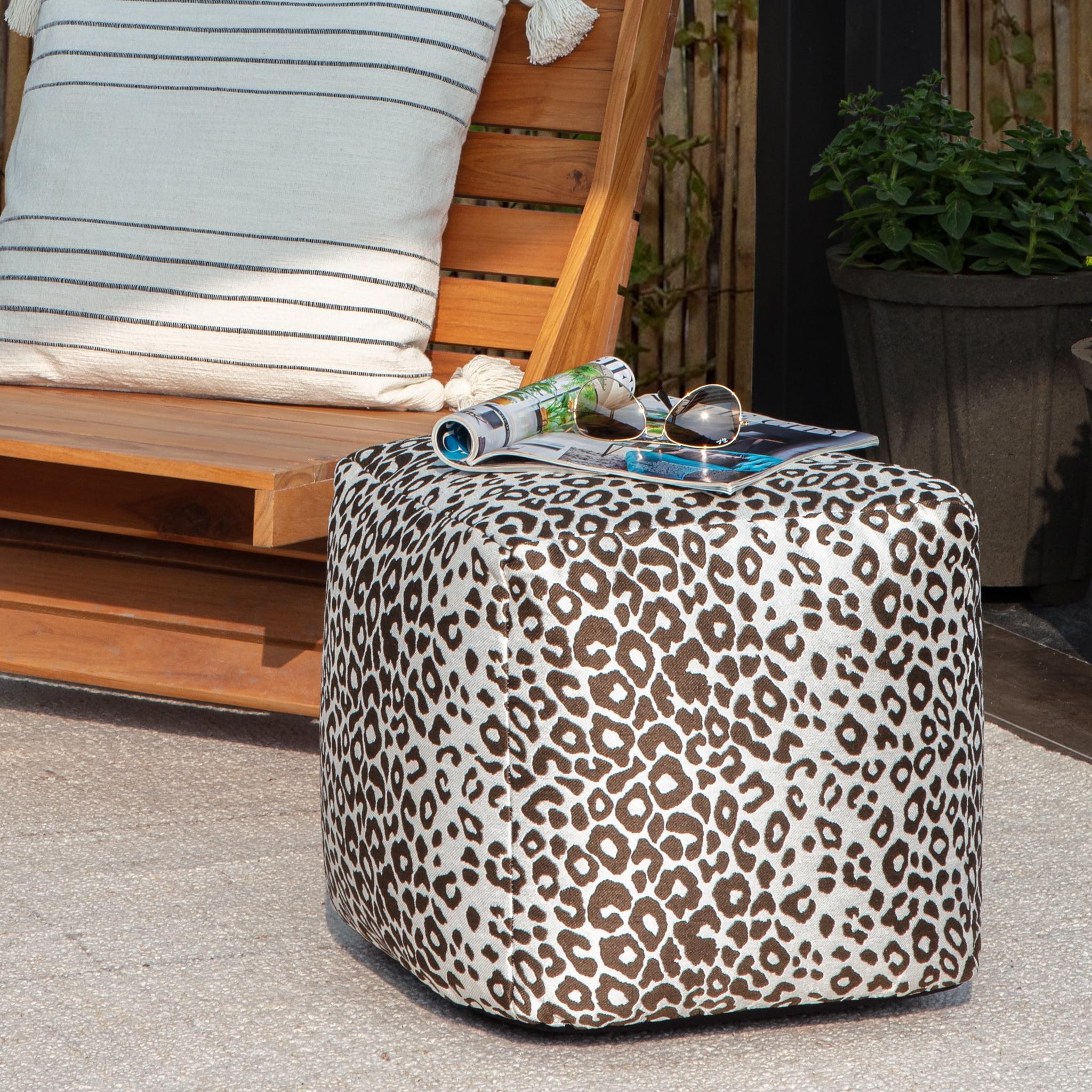 Amur Casual 19" Brown & Ivory Jacquard Pouf