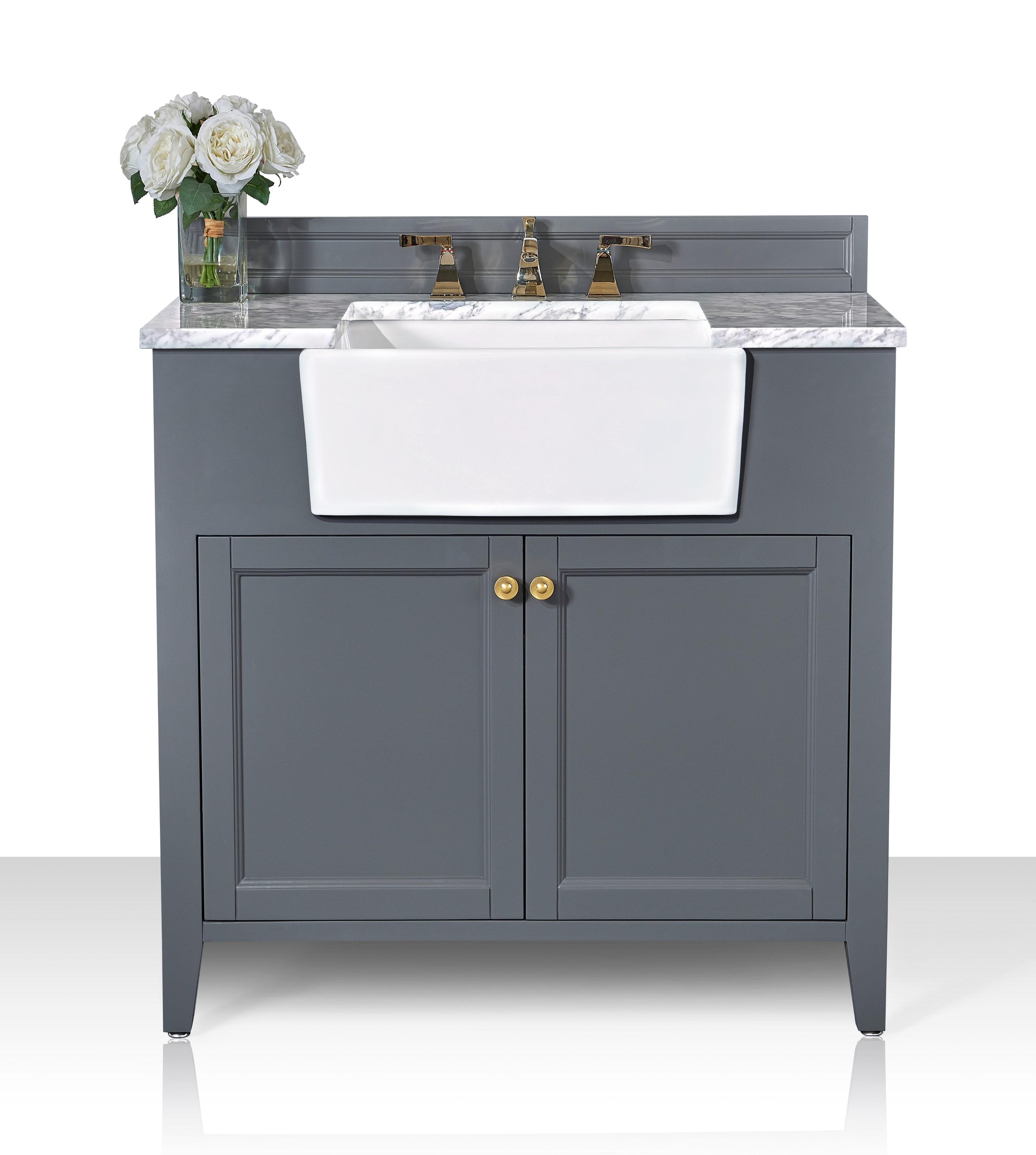 Adeline 36'' Single Bathroom Vanity with Marble Top