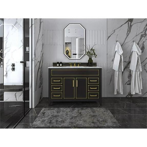 Aspen 48'' Single Bathroom Vanity with Carrara Marble Top