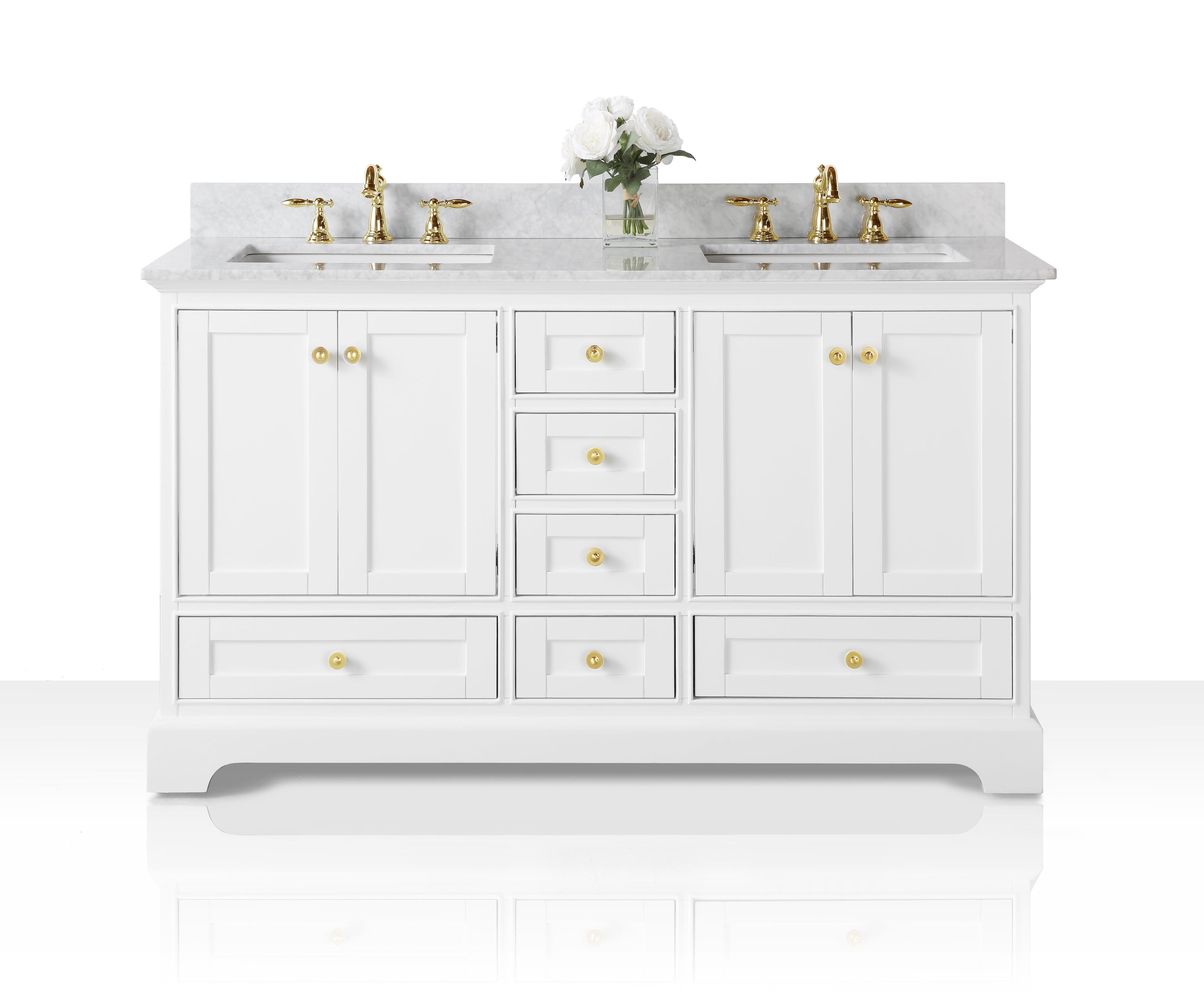 Varna 60'' Double Bathroom Vanity with Marble Top