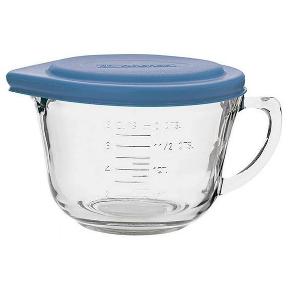 Anchor Hocking Glass Mixing Batter Bowl with Lid 2 Quart