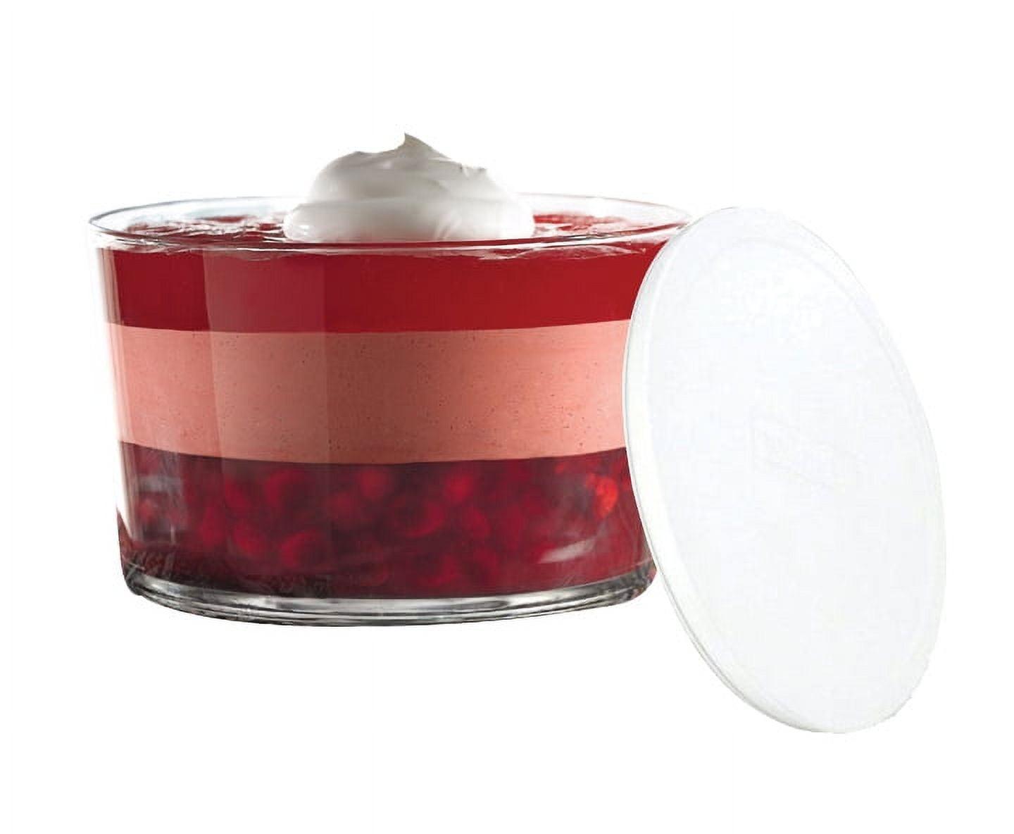 Anchor Hocking Round Glass Trifle Bowl with Plastic Lid