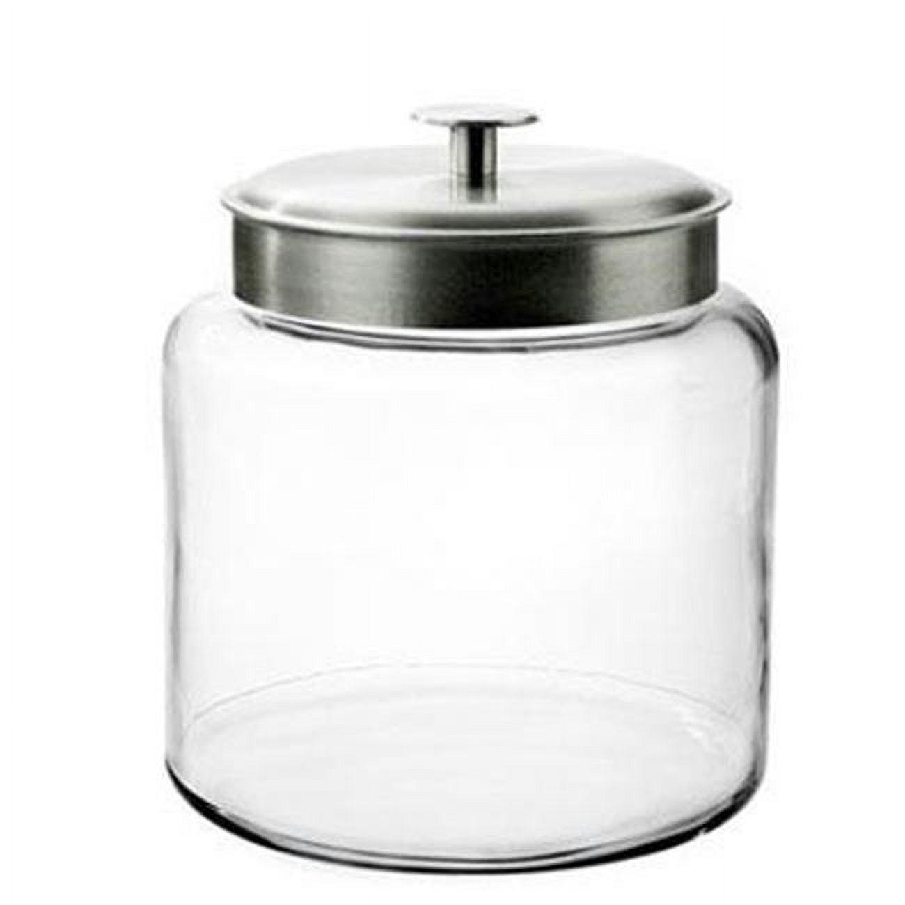 1.5 Gallon Clear Glass Food Storage Container with Silver Lid