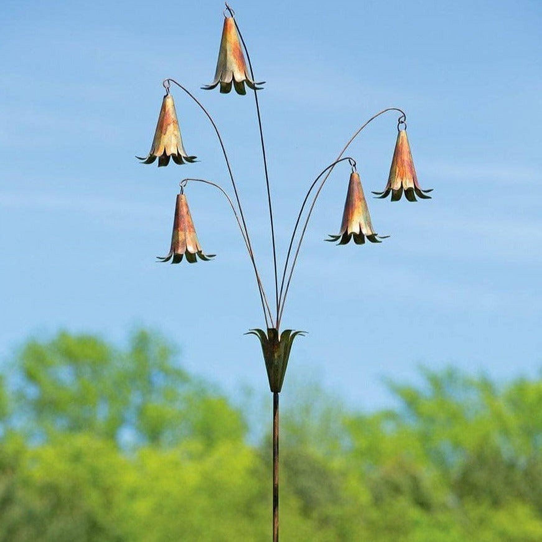 Flamed Bronze Bluebells Metal Garden Stake Sculpture