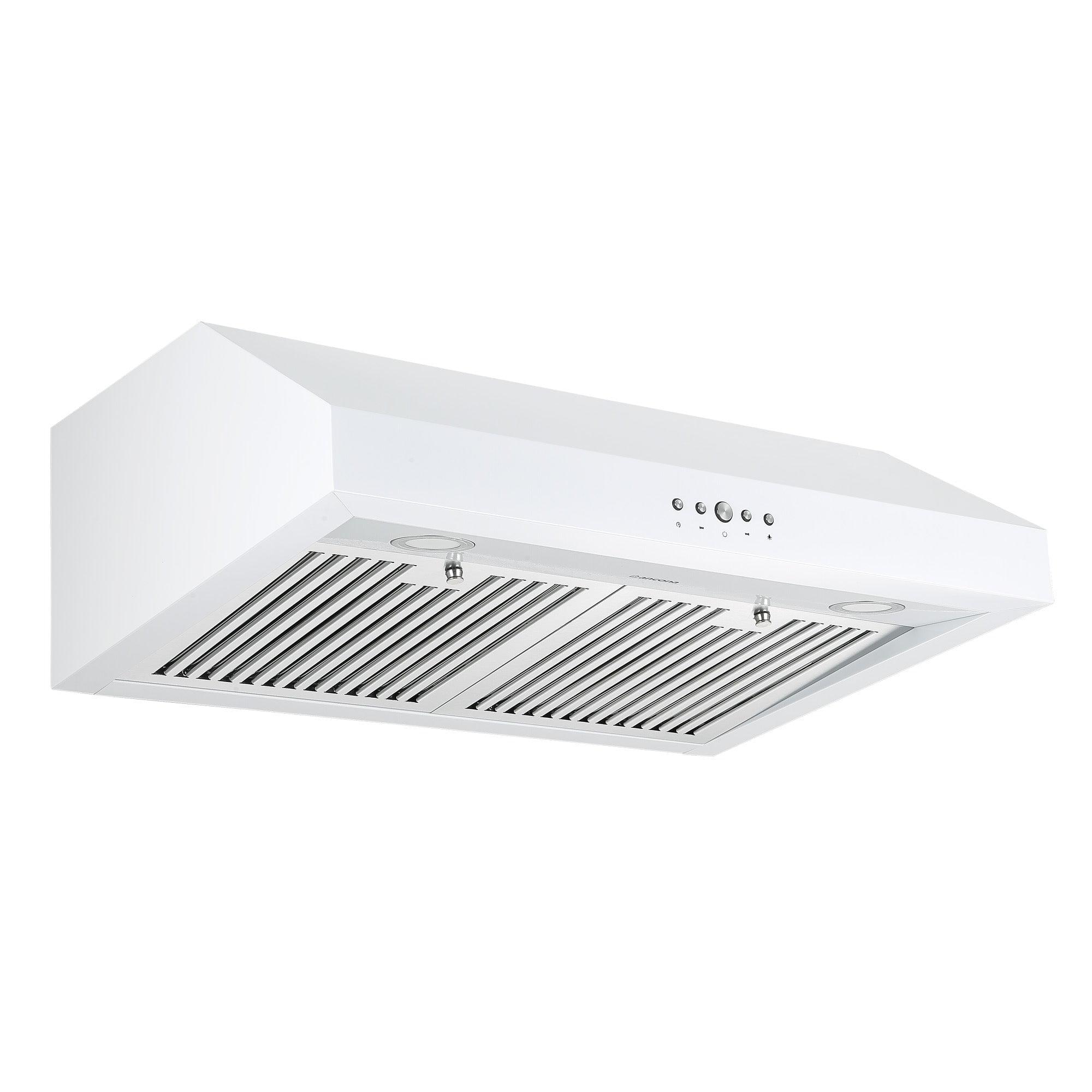 30'' White Stainless Steel Under Cabinet Range Hood