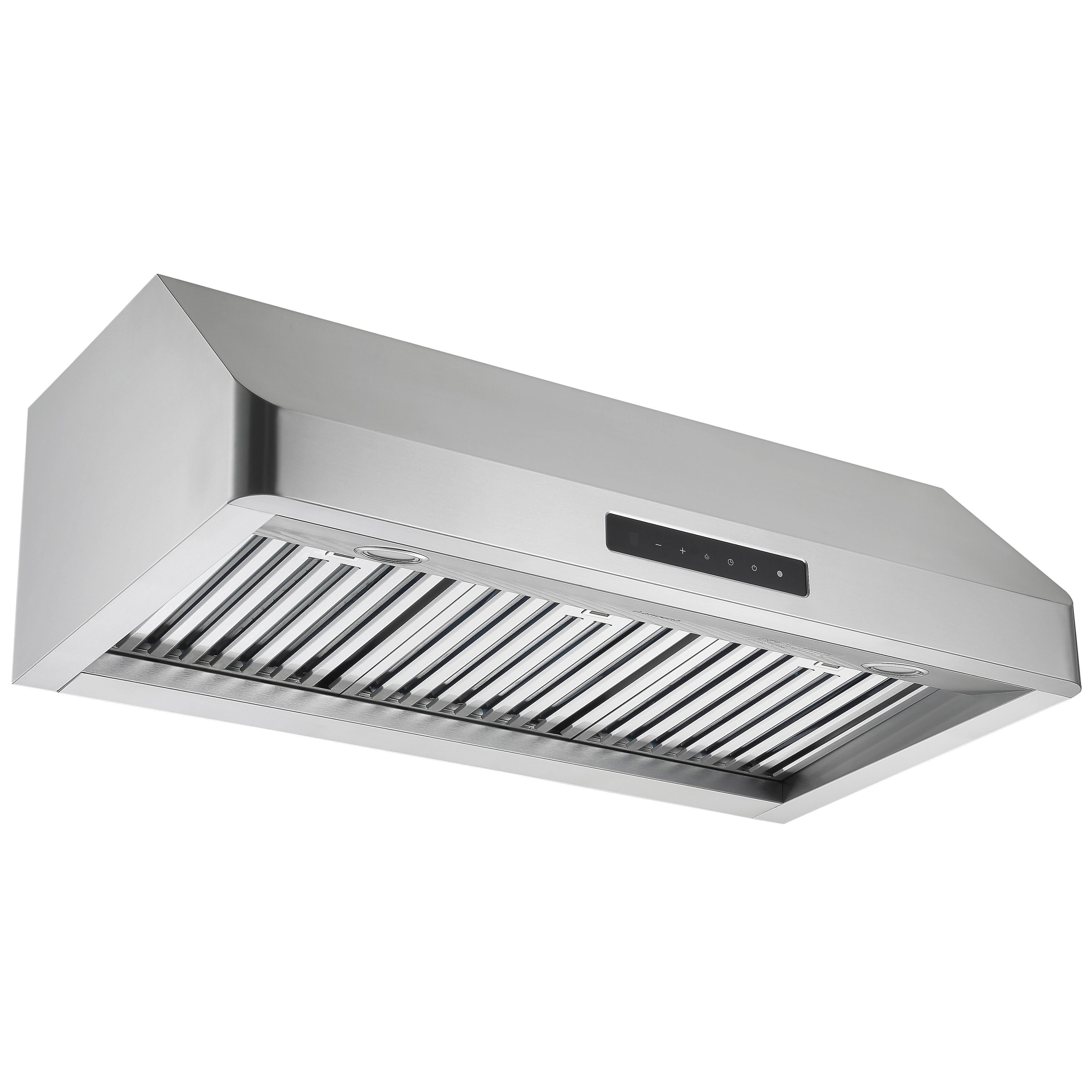 Ancona 36" Stainless Steel 650 CFM Ducted (Vented) Under Cabinet Range Hood with Baffle Filter