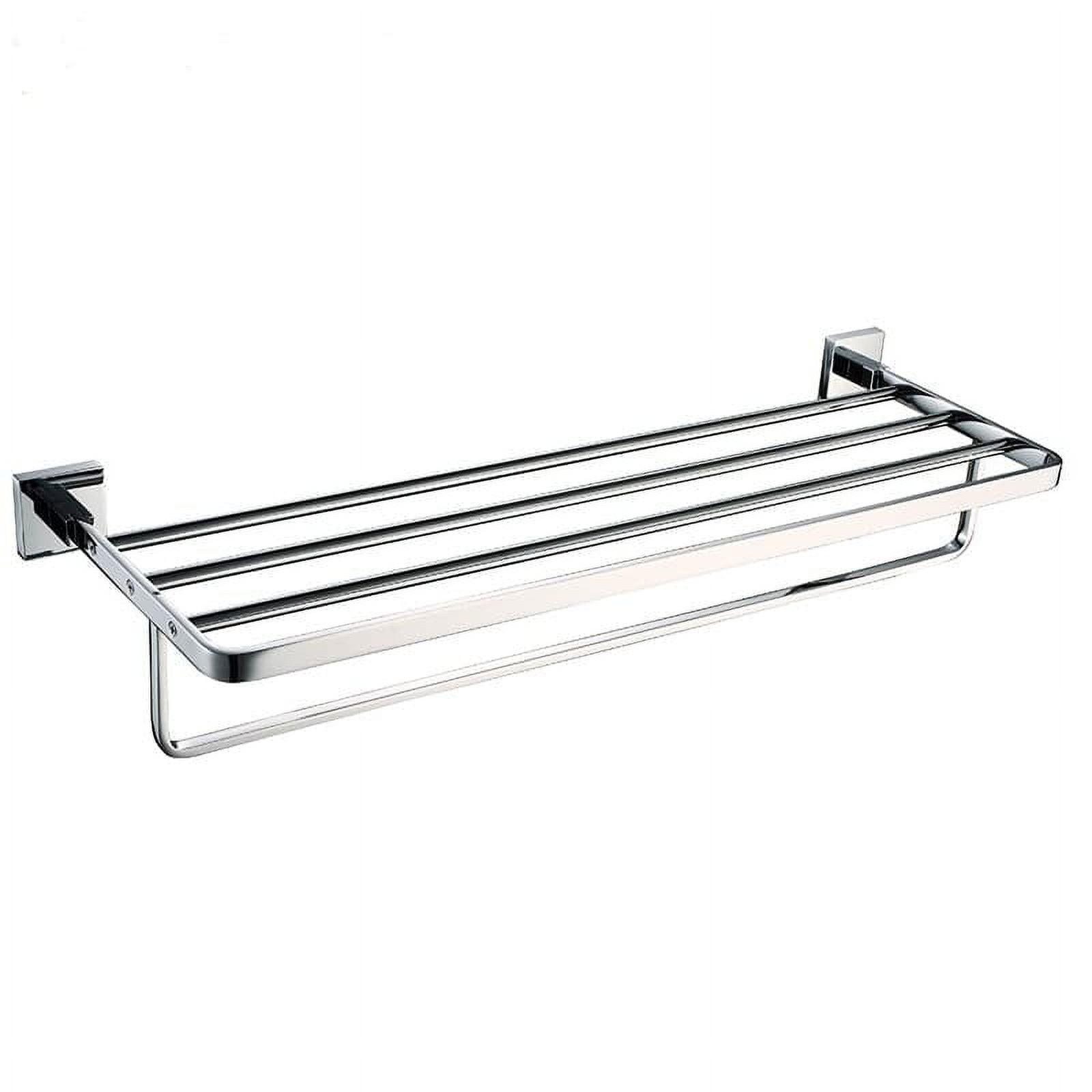 Alessia Metal Floating Shelf with Towel Bar