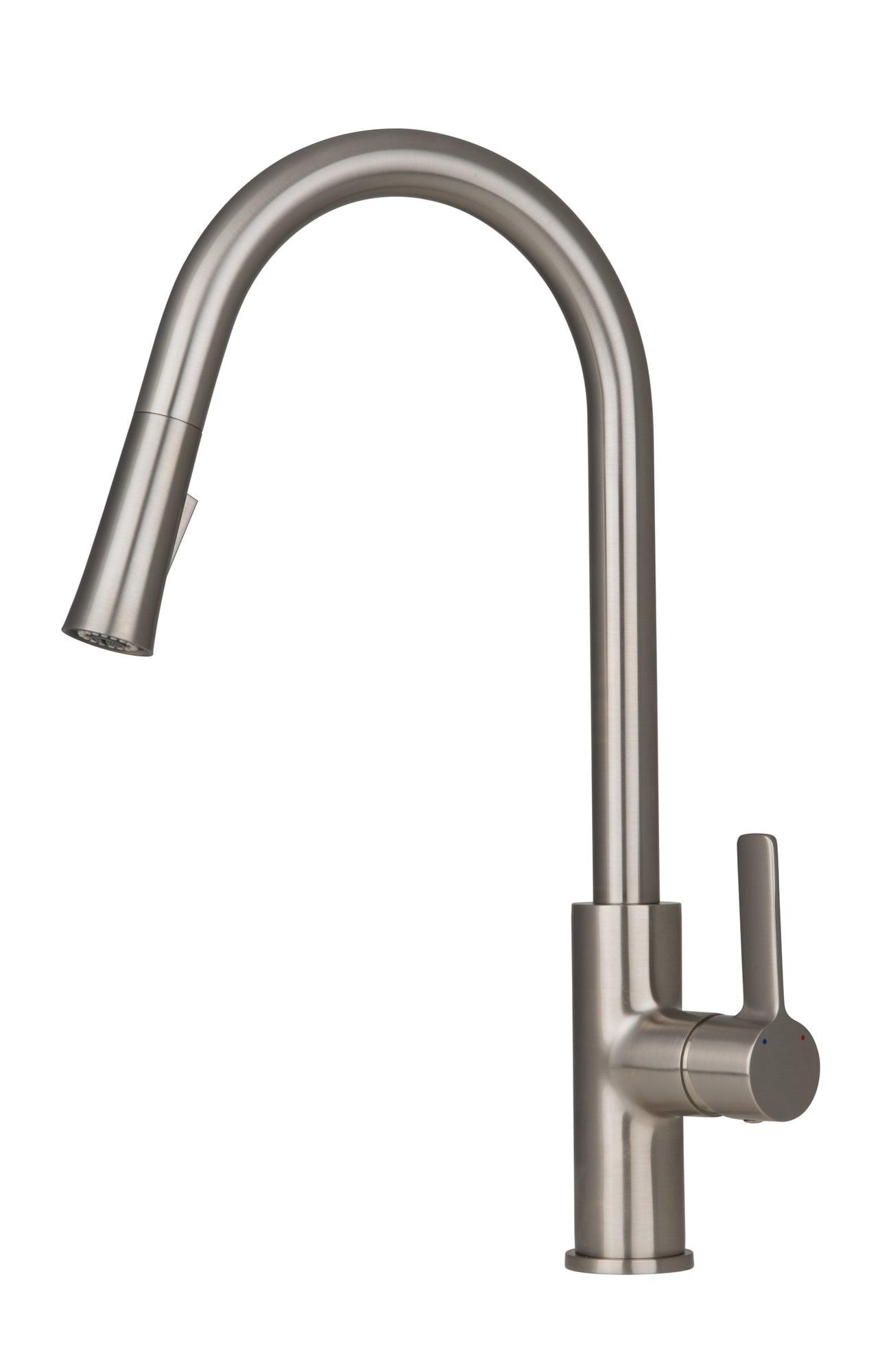 Brushed Nickel Single Handle Pull-Down Kitchen Faucet