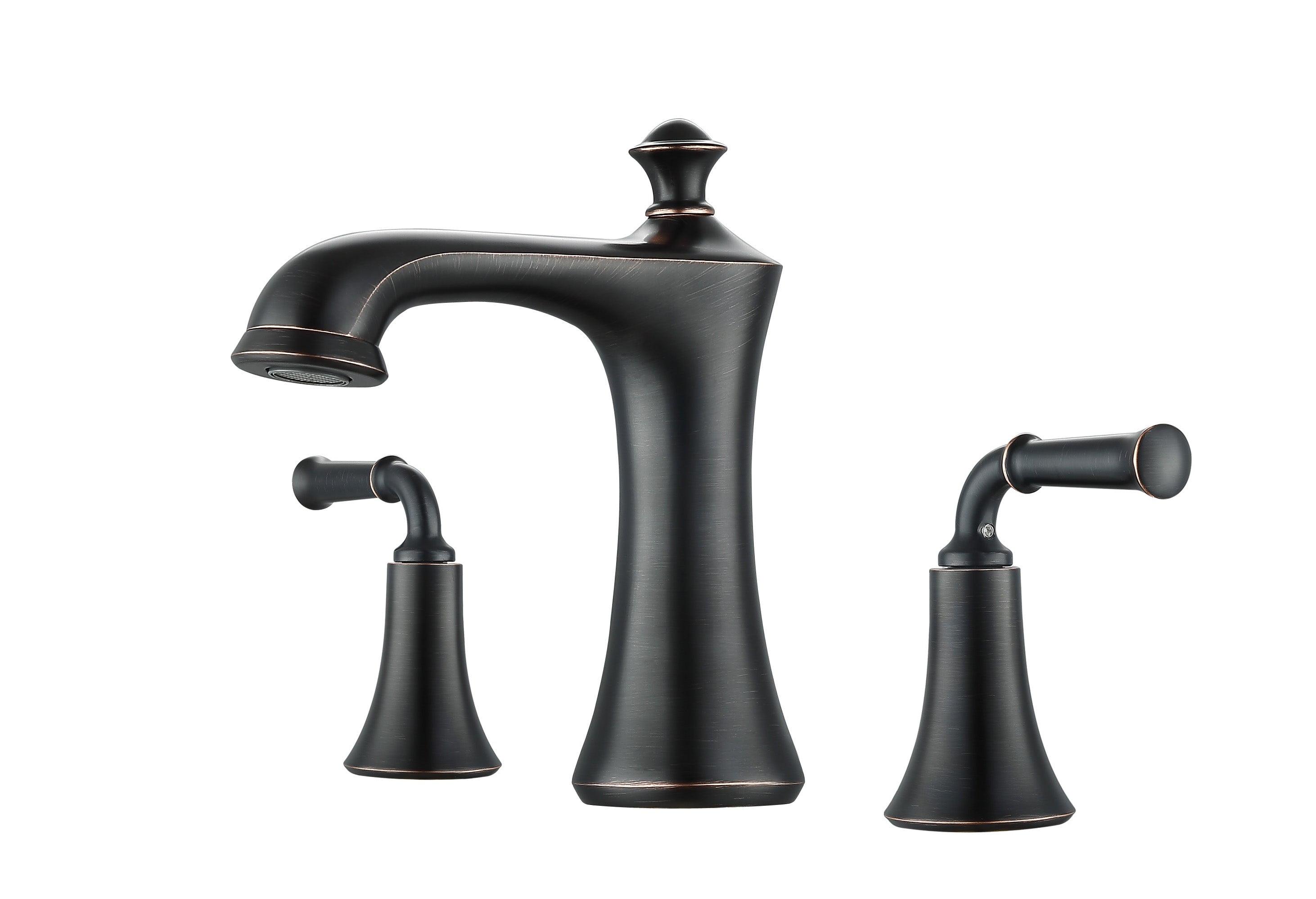 Oil Rubbed Bronze Widespread Bathroom Faucet with Forged Brass Body