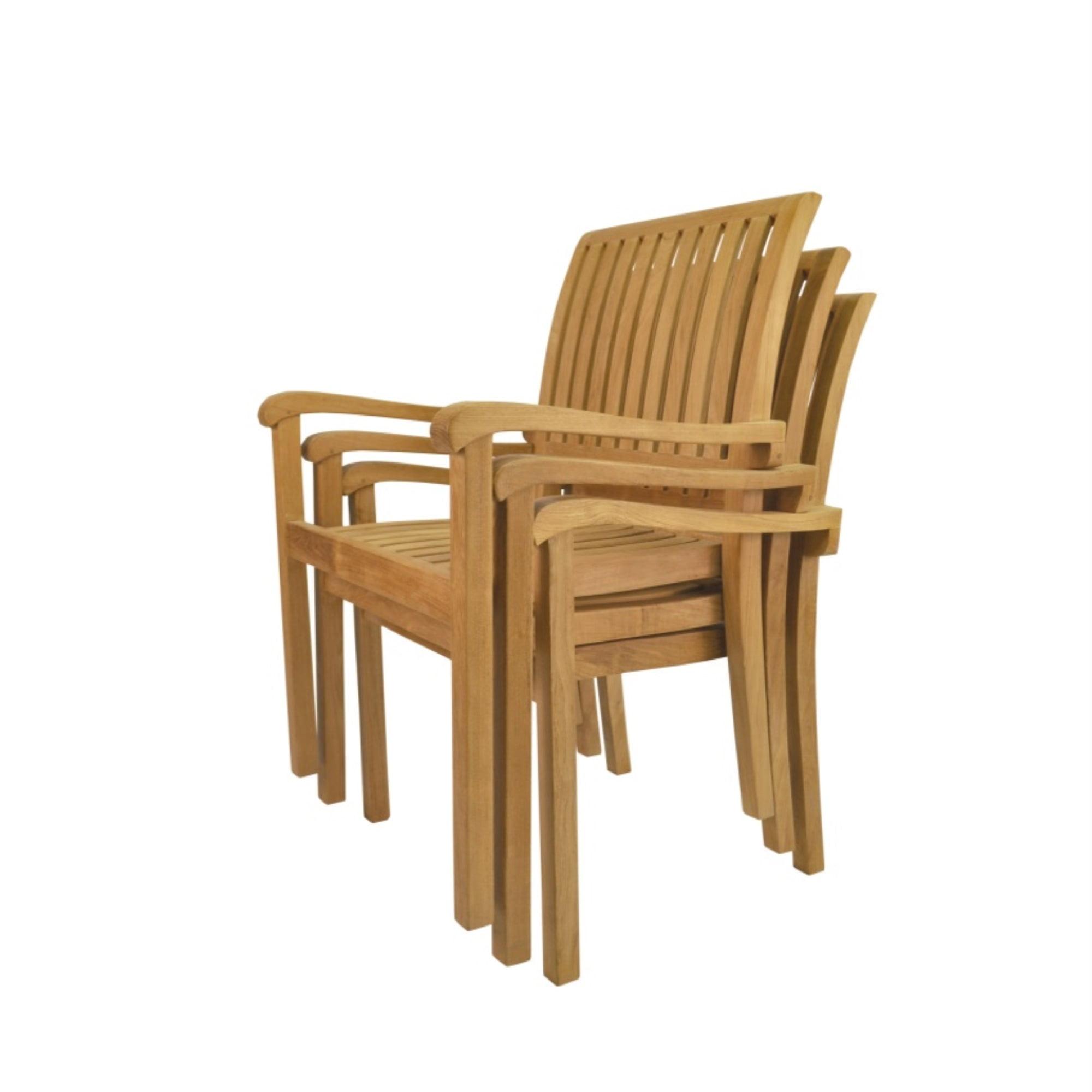 Aspen Teak Wood Outdoor Stacking Dining Armchair