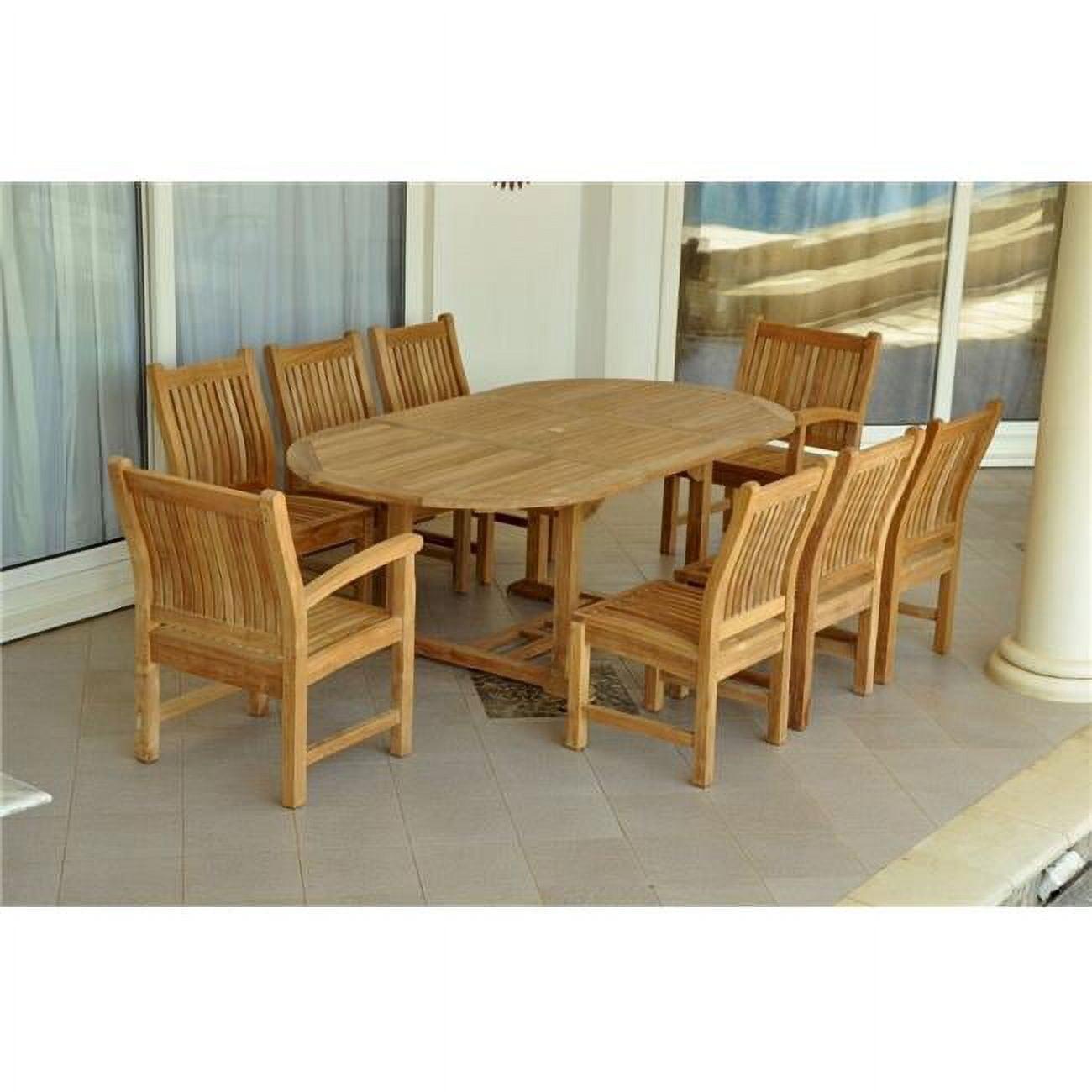 Natural Teak 8-Person Oval Outdoor Dining Set