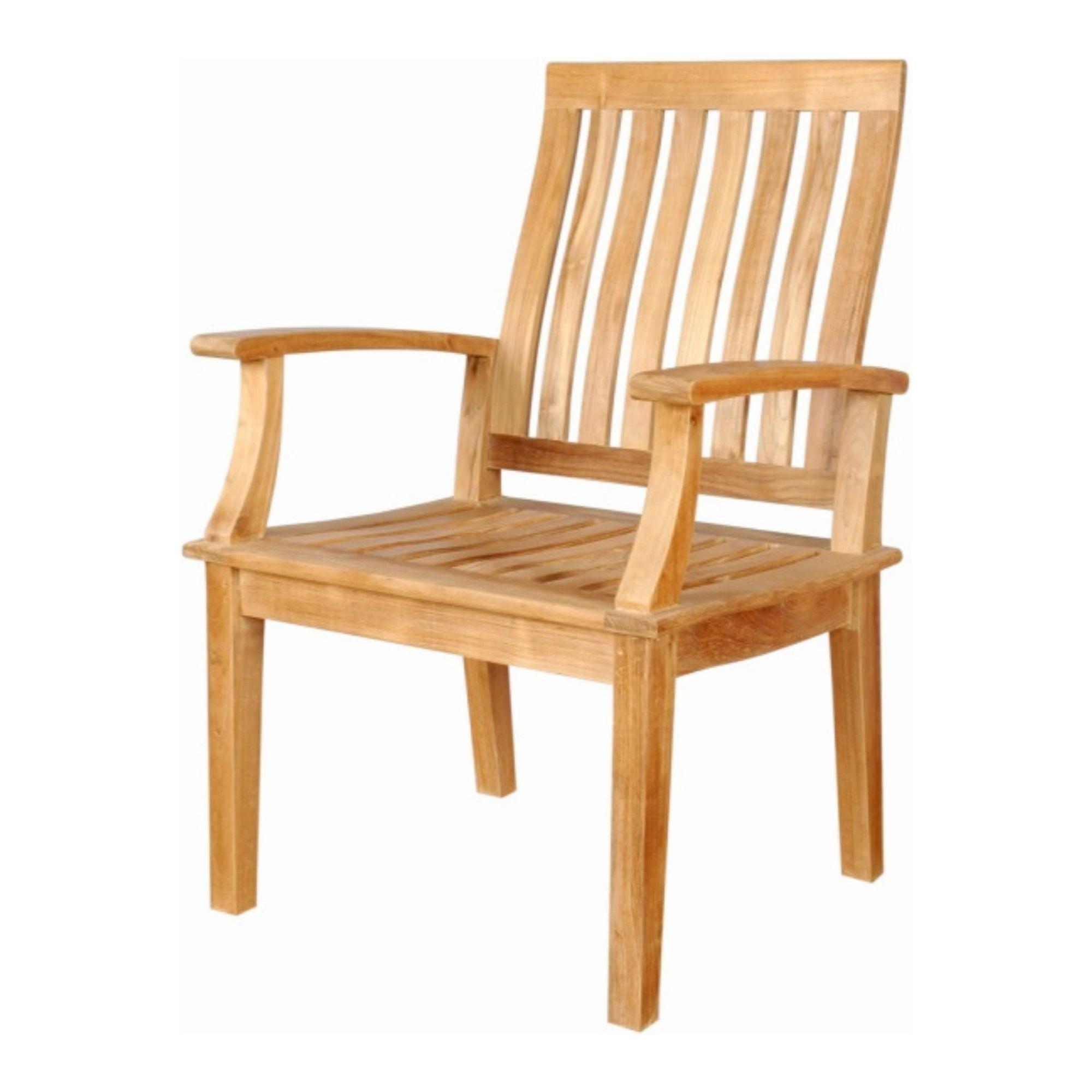 Brianna Teak Outdoor Dining Armchair with Curved Back