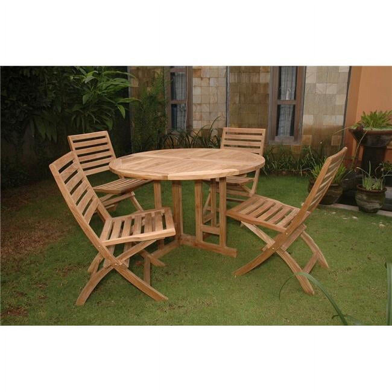 Anderson 47" Round Folding Teak Outdoor Dining Table