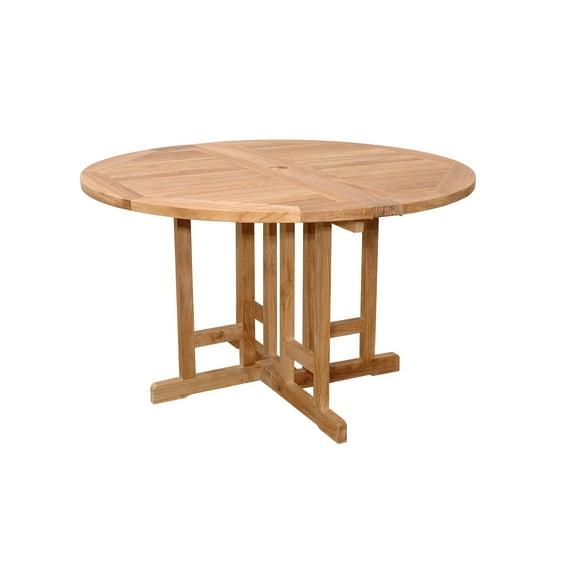 Anderson Teak  47 Inch Round Butterfly Folding Table - Brown - 47in. Diameter 29in.H