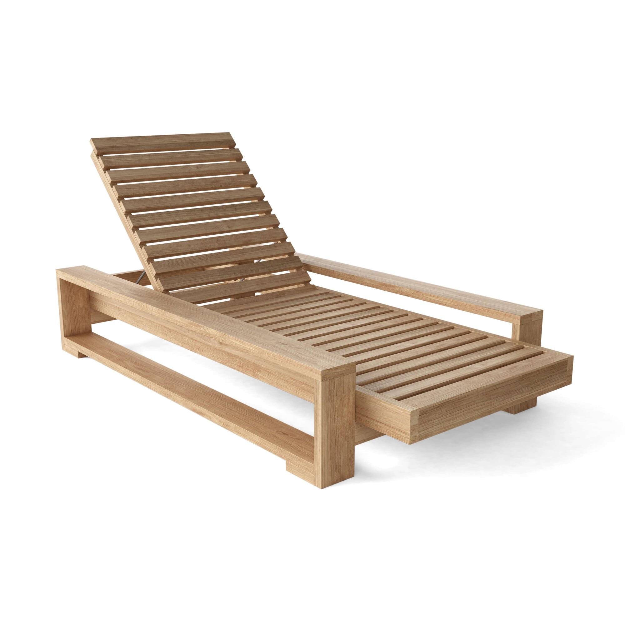 Capistrano 37'' Outdoor Teak Chaise Lounge