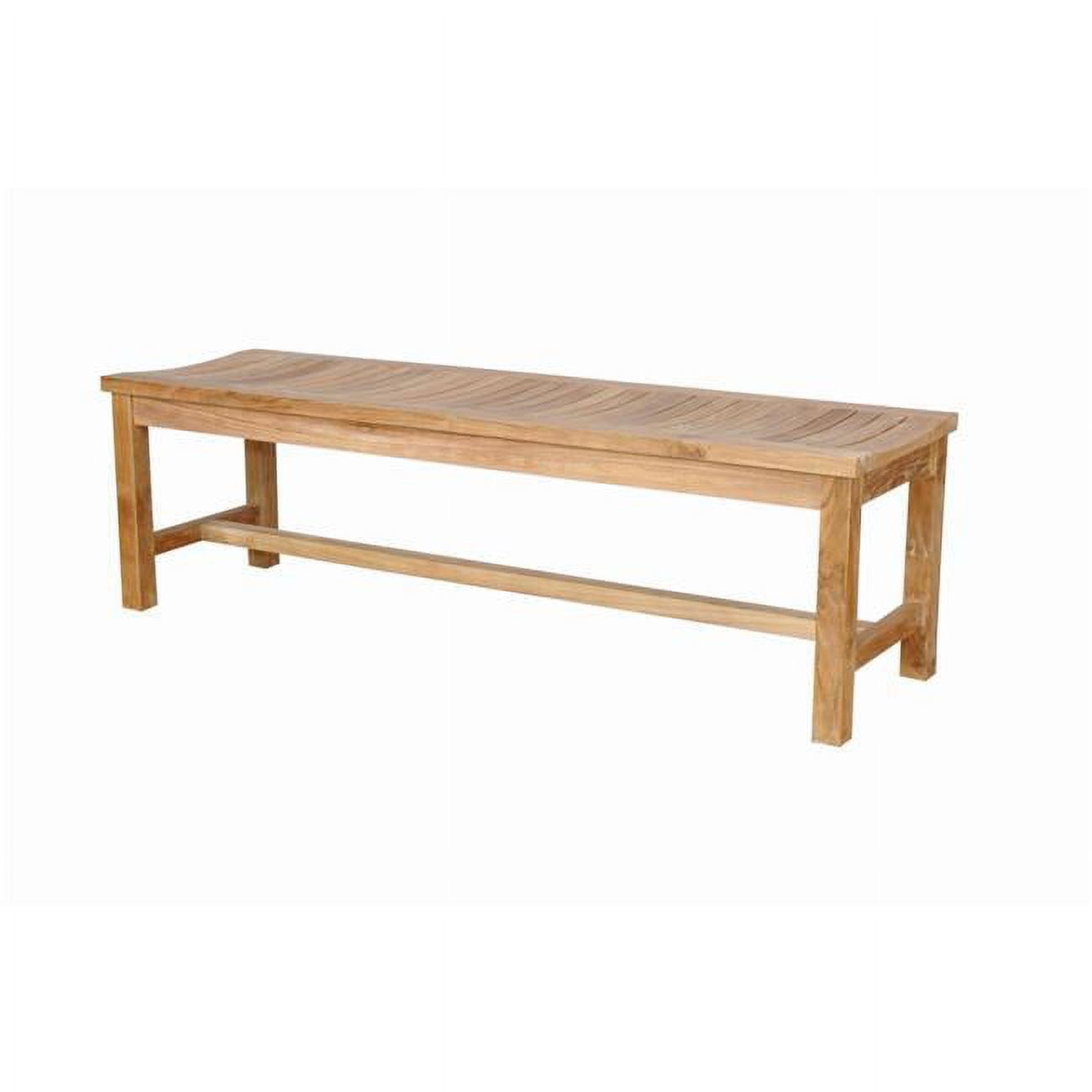 Natural Teak 59'' Outdoor Backless Dining Bench