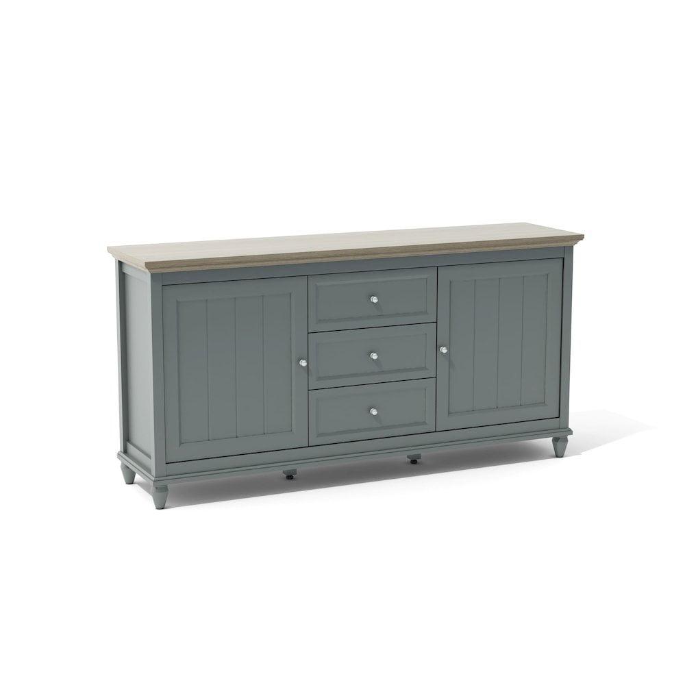 Elegant Sideboard Buffet Cabinet - Grey Brown Storage Credenza for Dining Room Living Room