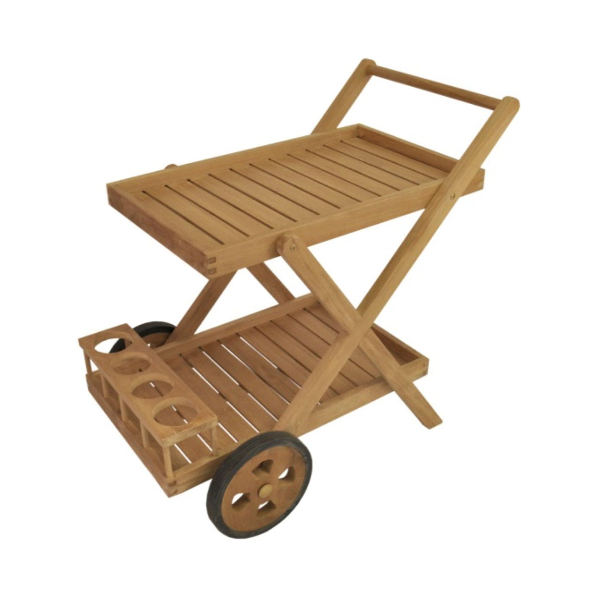 Cobana Teak Wood Outdoor Serving Cart with Storage