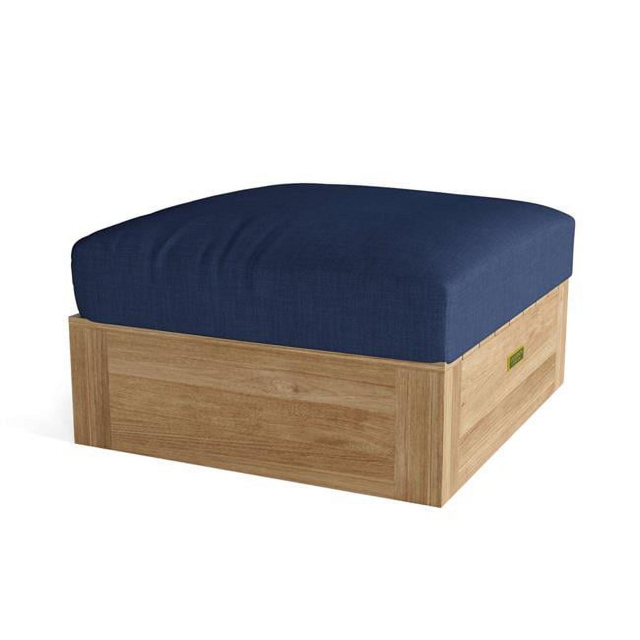 Copacabana Teak Wood Ottoman with Sunbrella Cushion